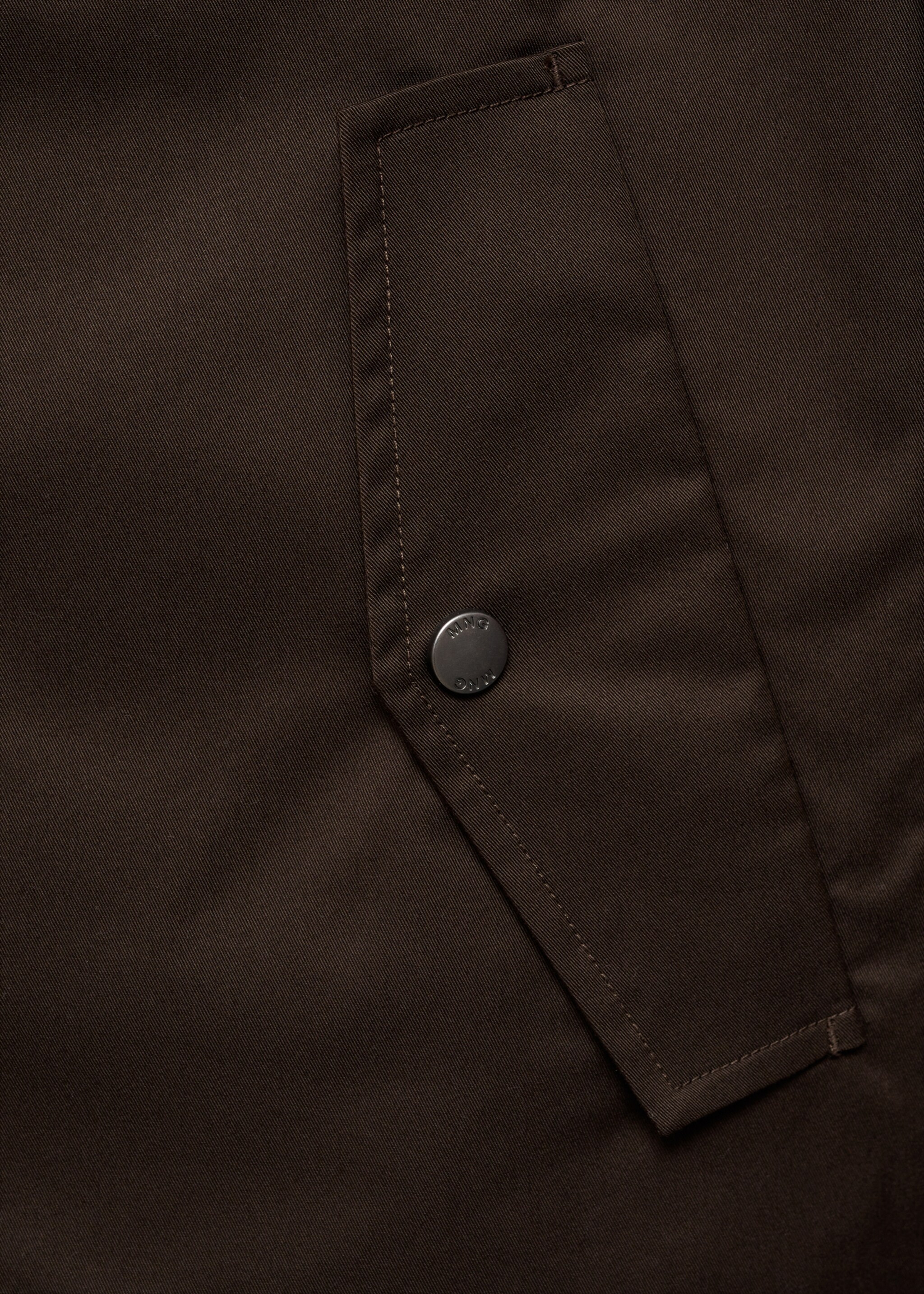 Water-repellent cotton jacket - Details of the article 0, Chocolate. Ref: 87034391-00.