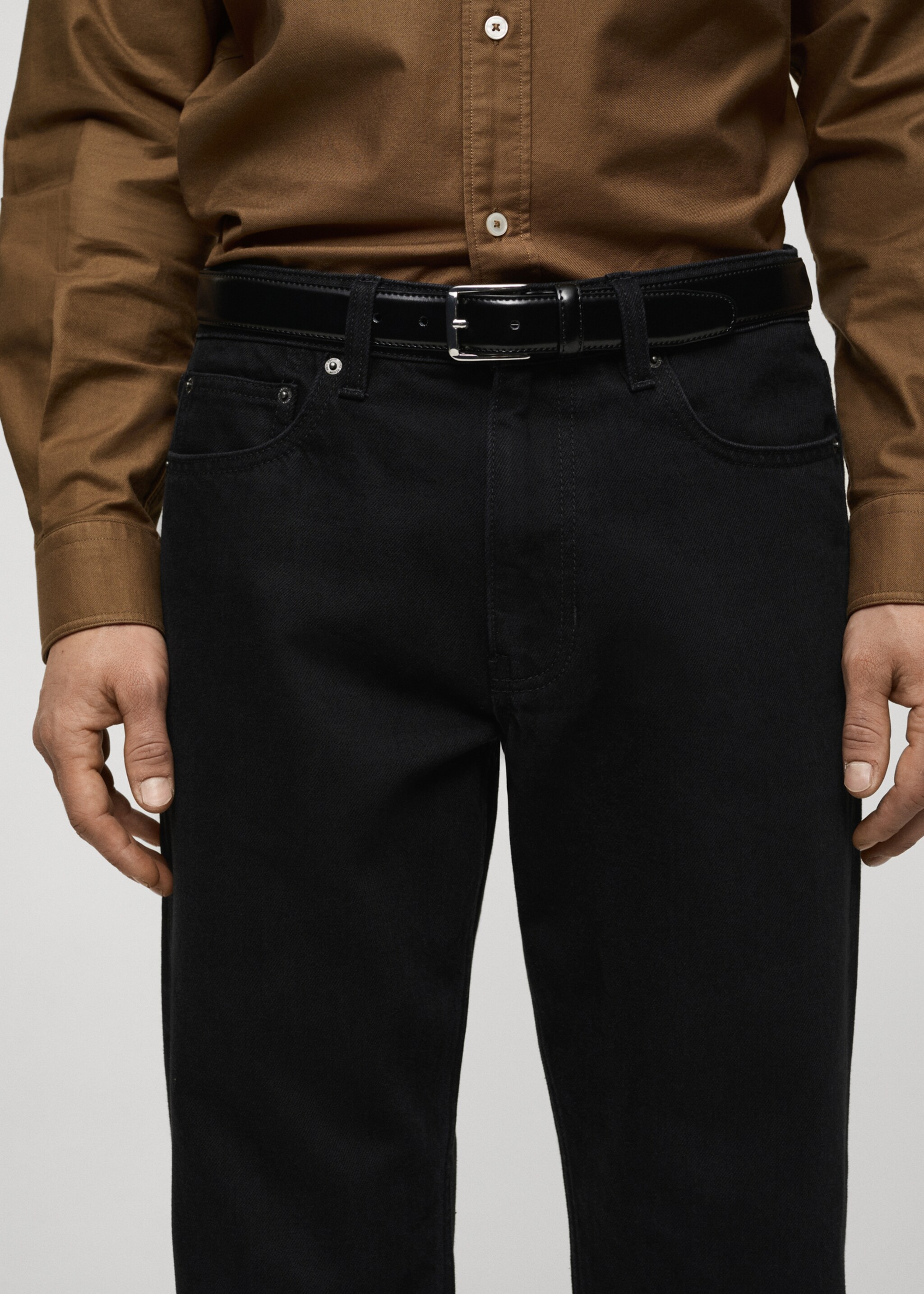 Bob regular-fit jeans - Details of the article 1, Black denim. Ref: 87034400-00.