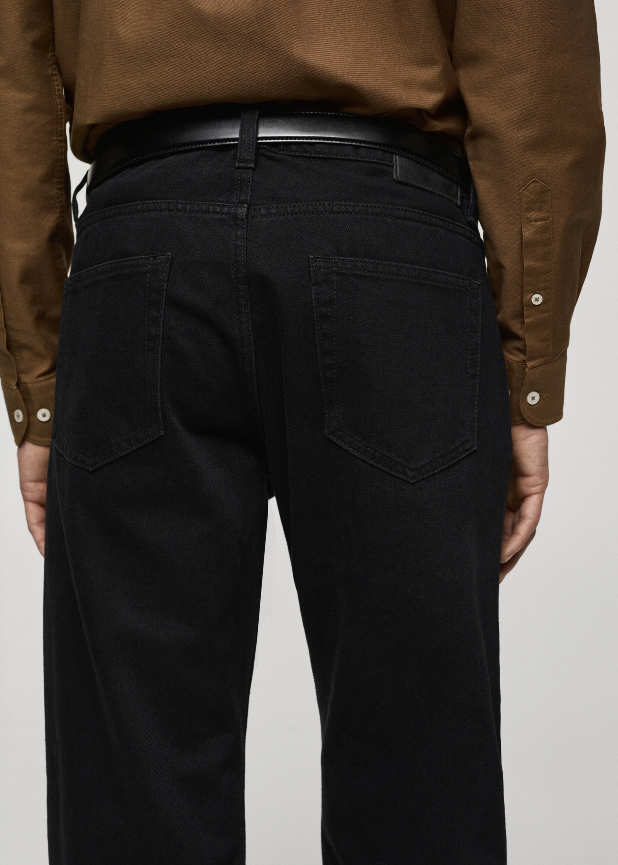 Bob regular-fit jeans - Details of the article 6, Black denim. Ref: 87034400-00.