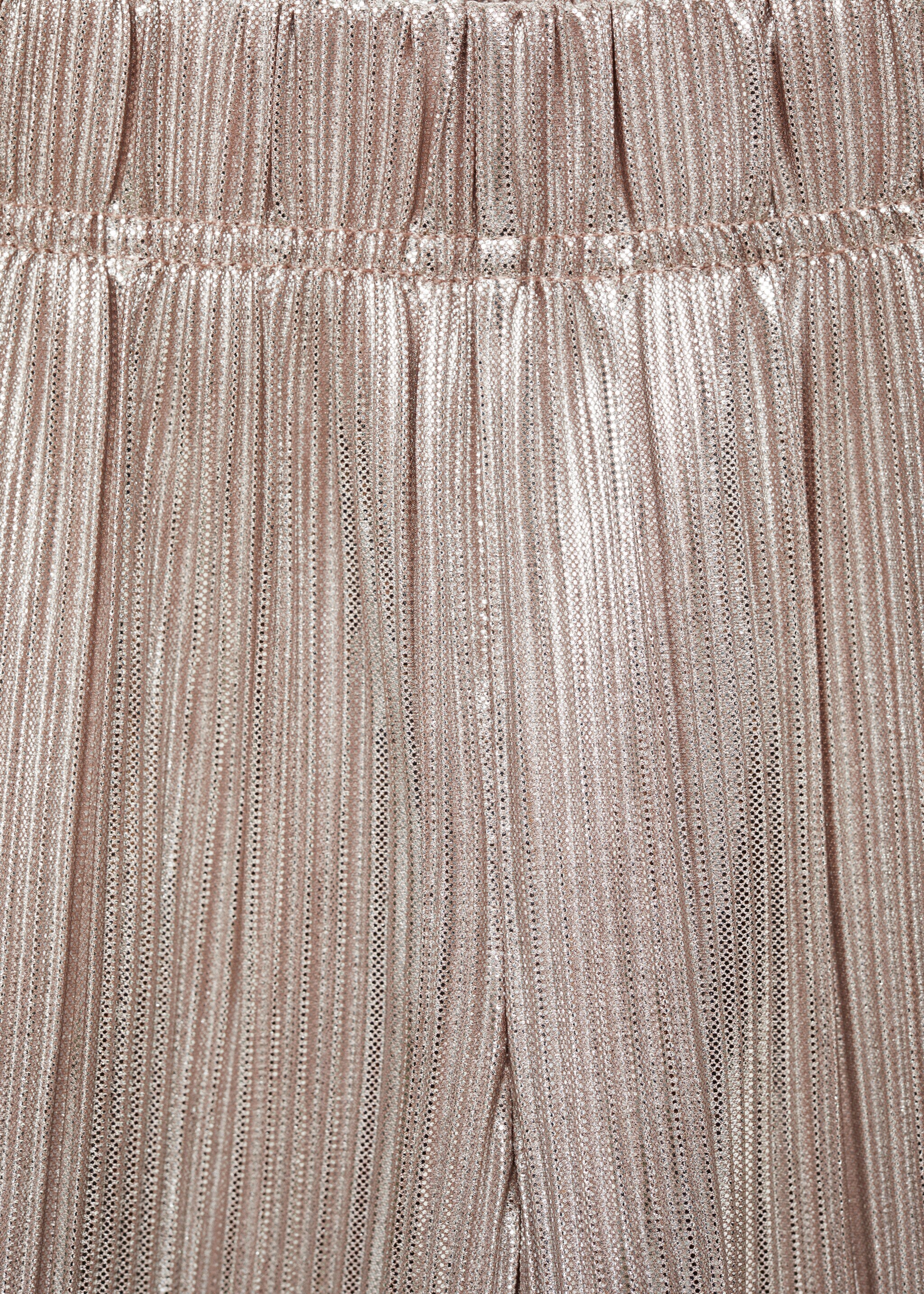 Pleated straight trousers - Details of the article 8, Silver. Ref: 87034402-00.
