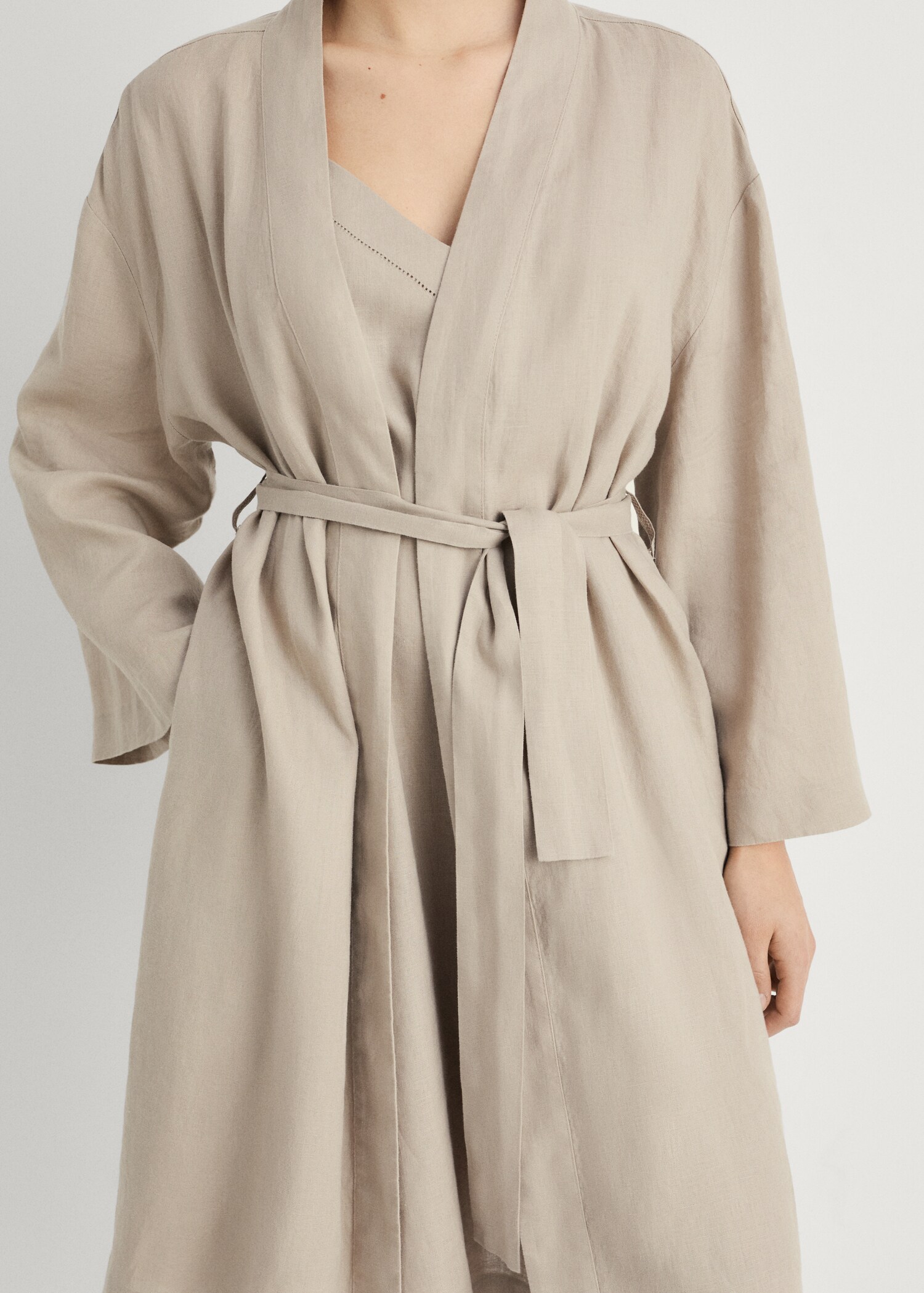Linen home robe - Medium plane