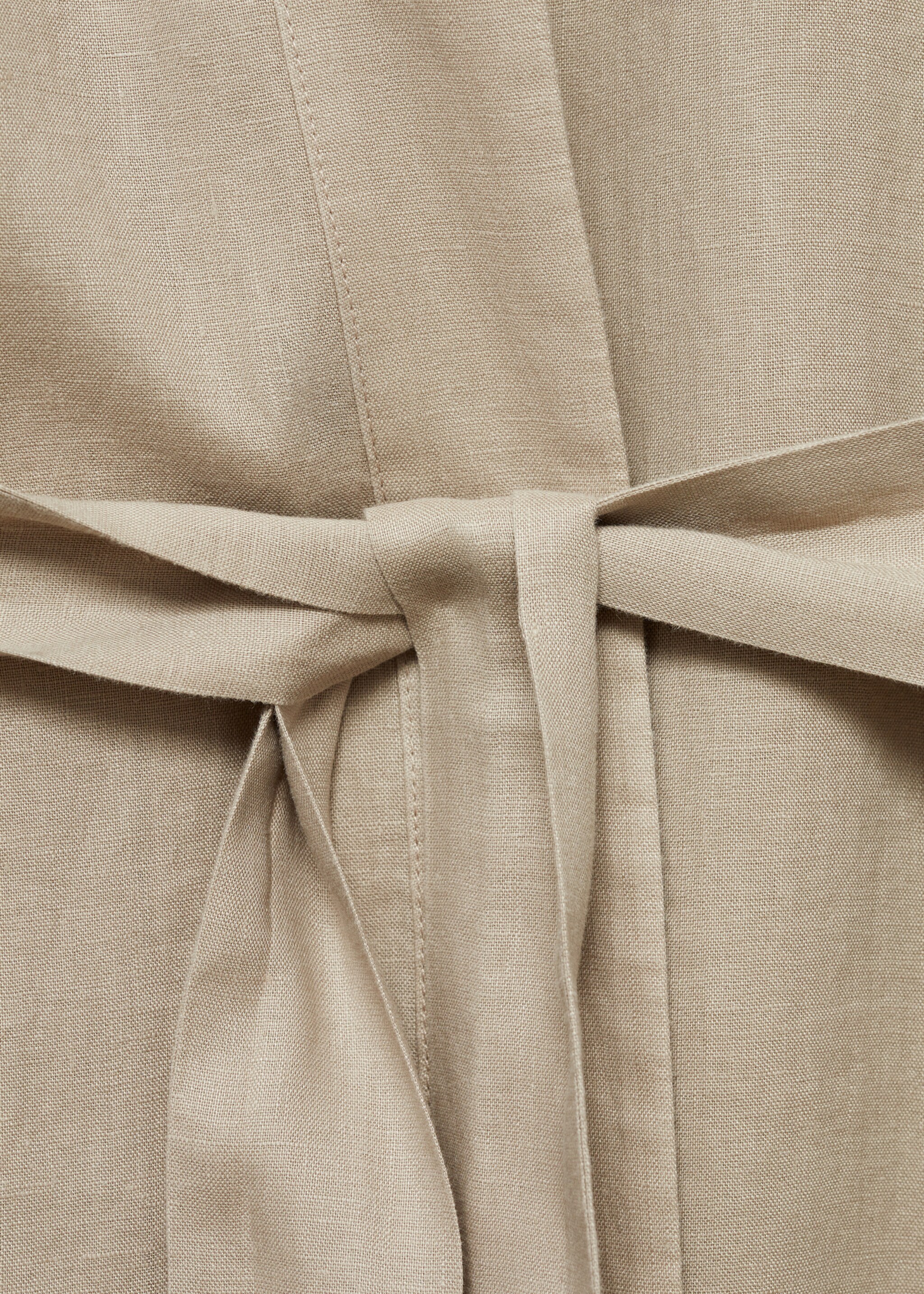 Linen home robe - Details of the article 8, Sand. Ref: 87034403-00.