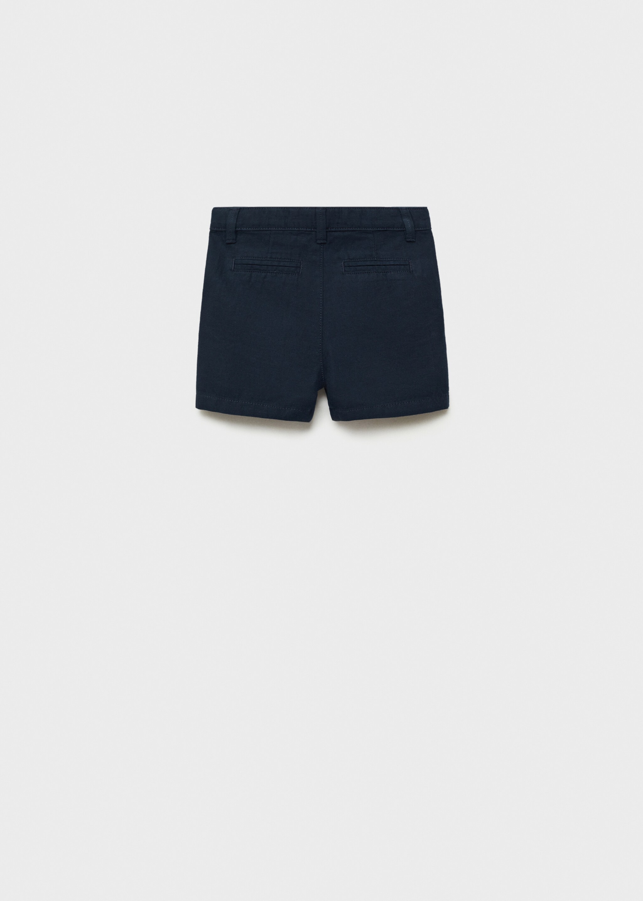 Bermuda van linnen en katoen - Achterkant van het artikel, Donkermarine. Ref: 87034405-00.