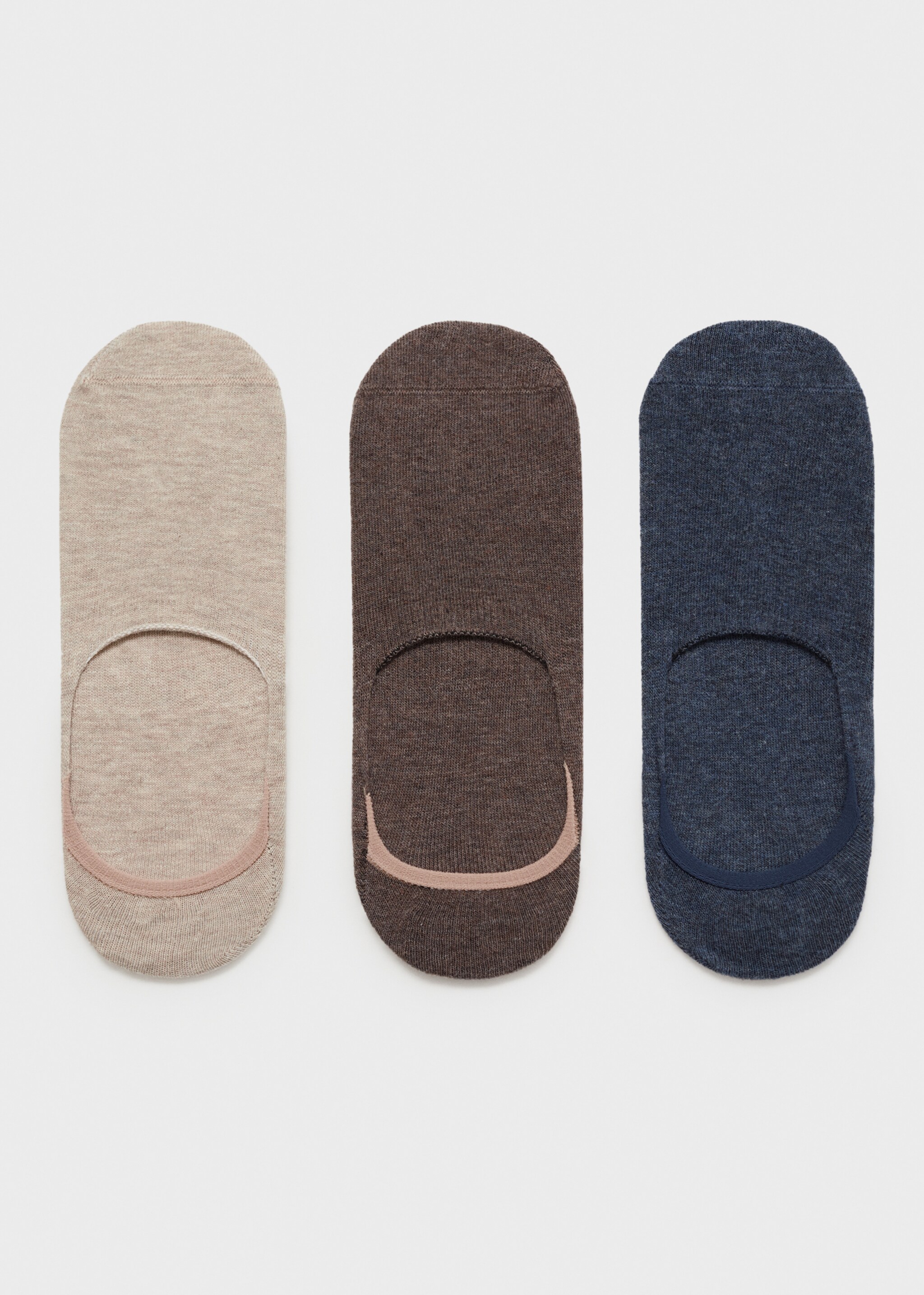 Pack of 3 ankle socks - Article without model, Brown. Ref: 87034406-00.