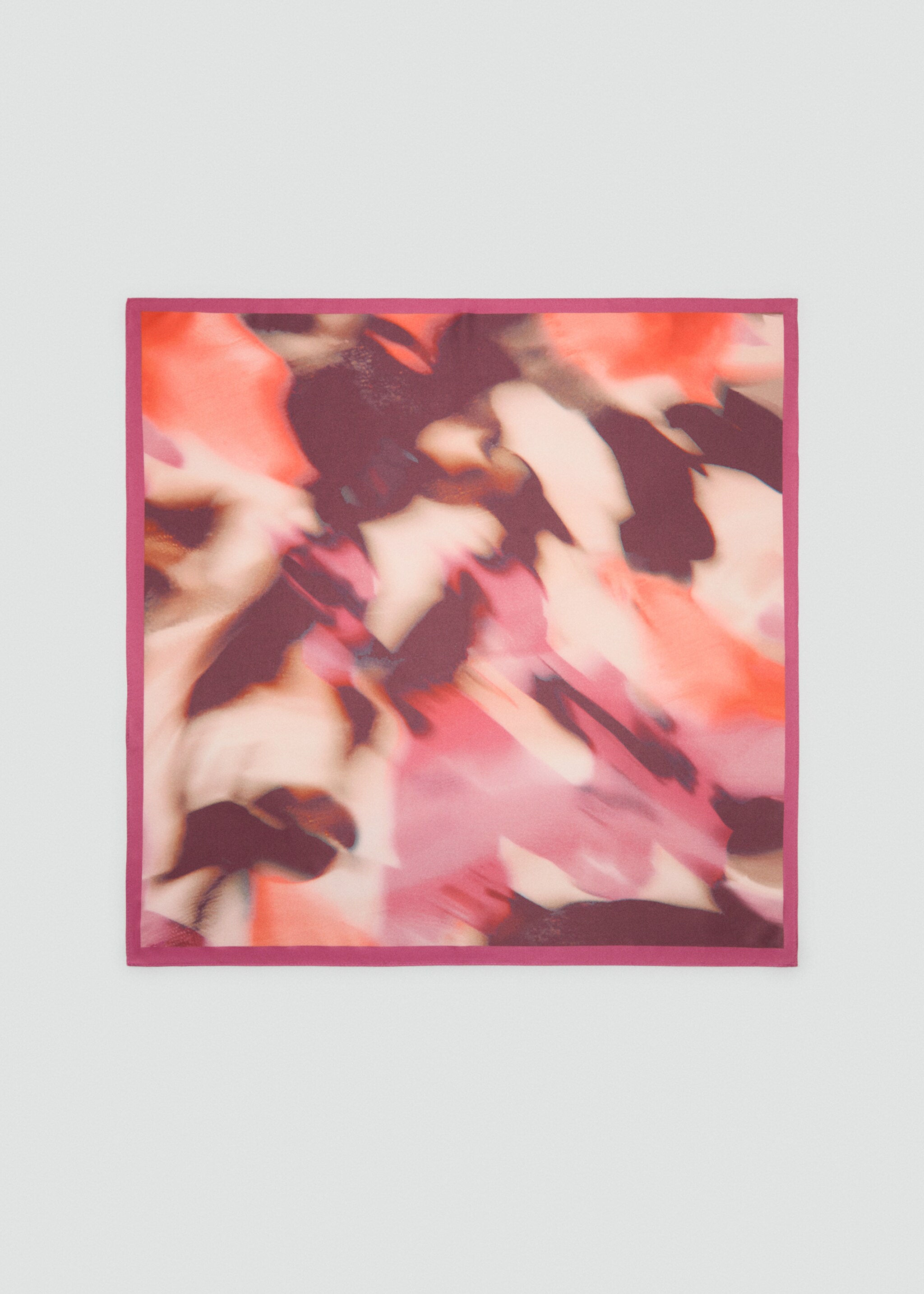 Printed satin scarf - Article without model, Pink. Ref: 87034408-00.