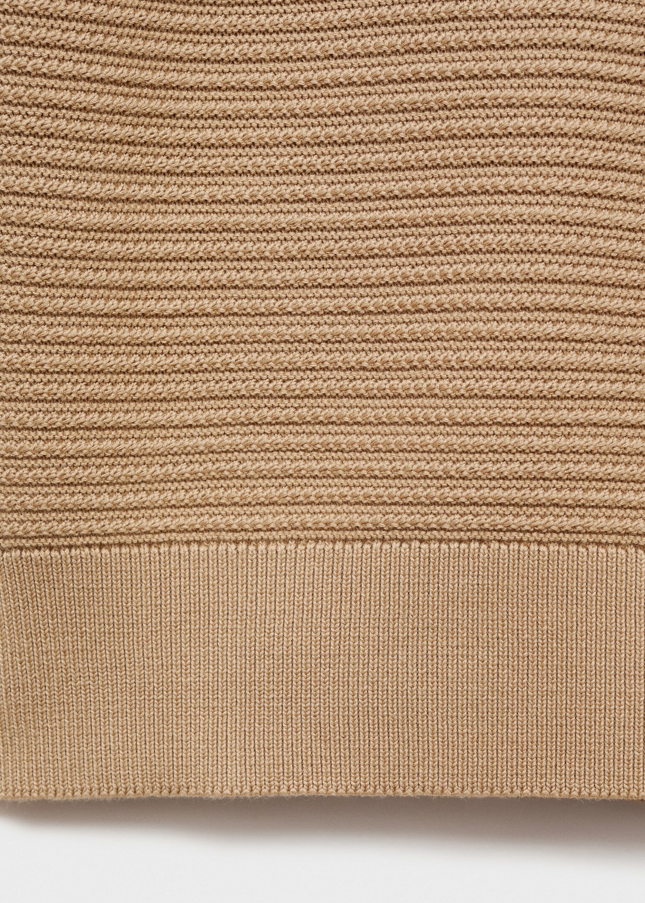 Structure thin knitwear t-shirt - Details of the article 0, Medium Brown. Ref: 87034412-00.