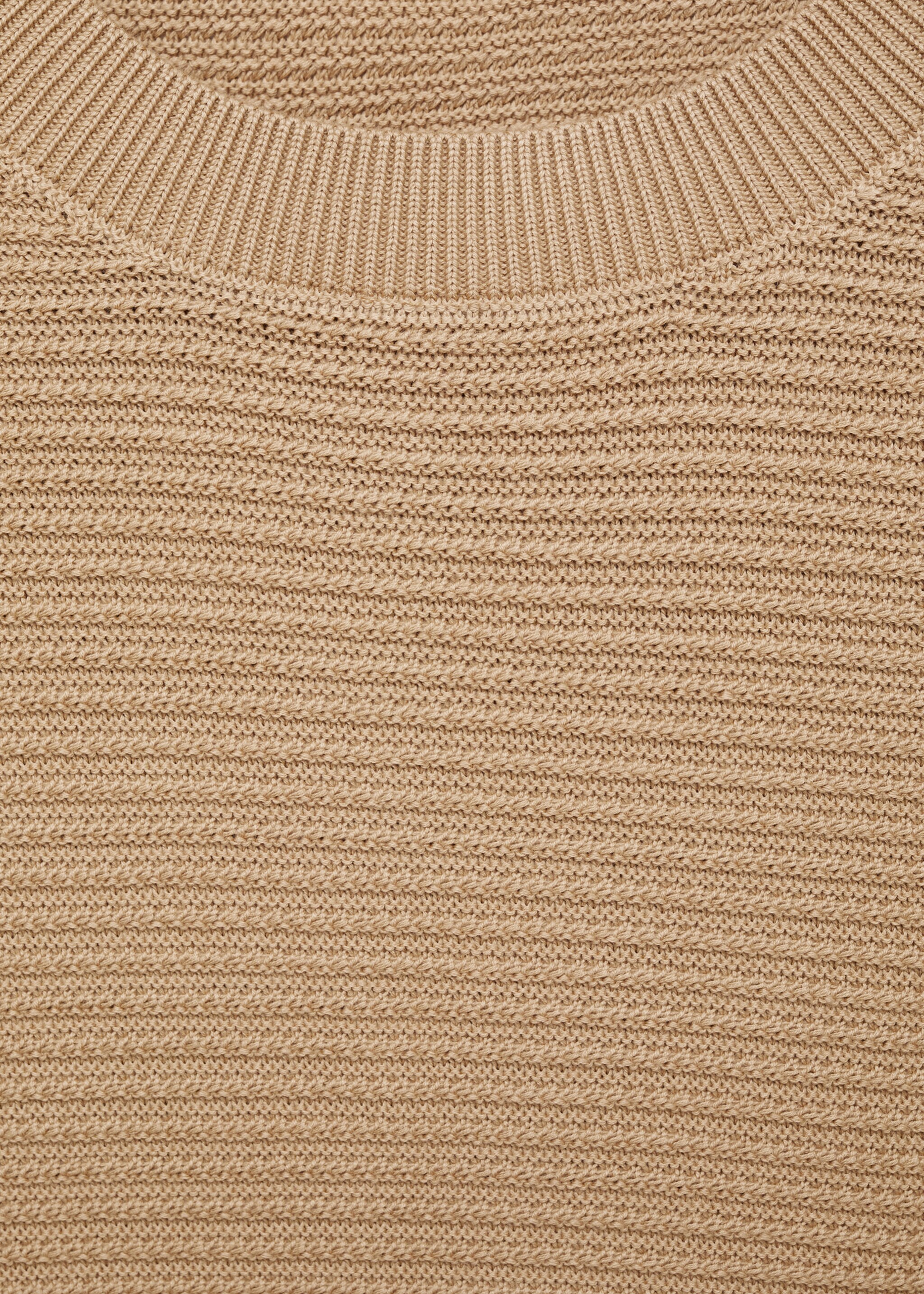 Structure thin knitwear t-shirt - Details of the article 8, Medium Brown. Ref: 87034412-00.