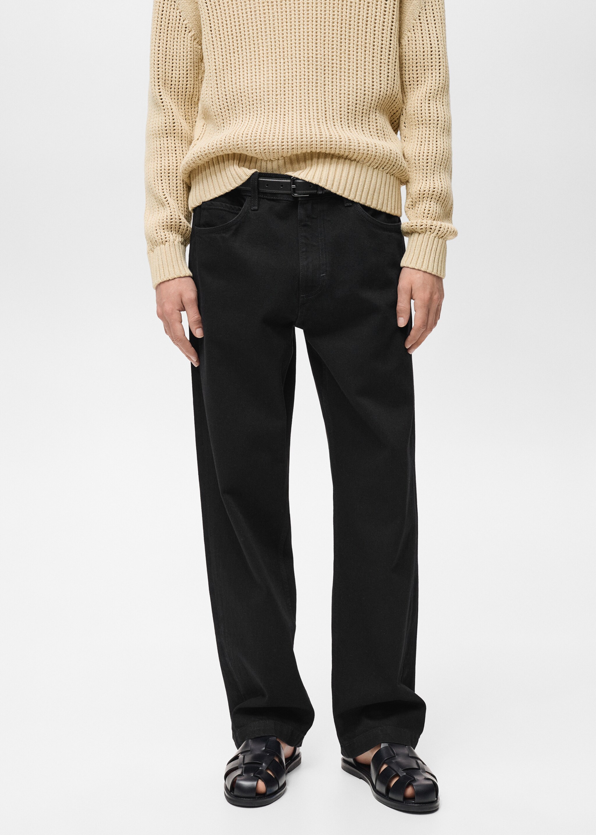 Loose-fit jeans - Medium plane, Black denim. Ref: 87034418-00.