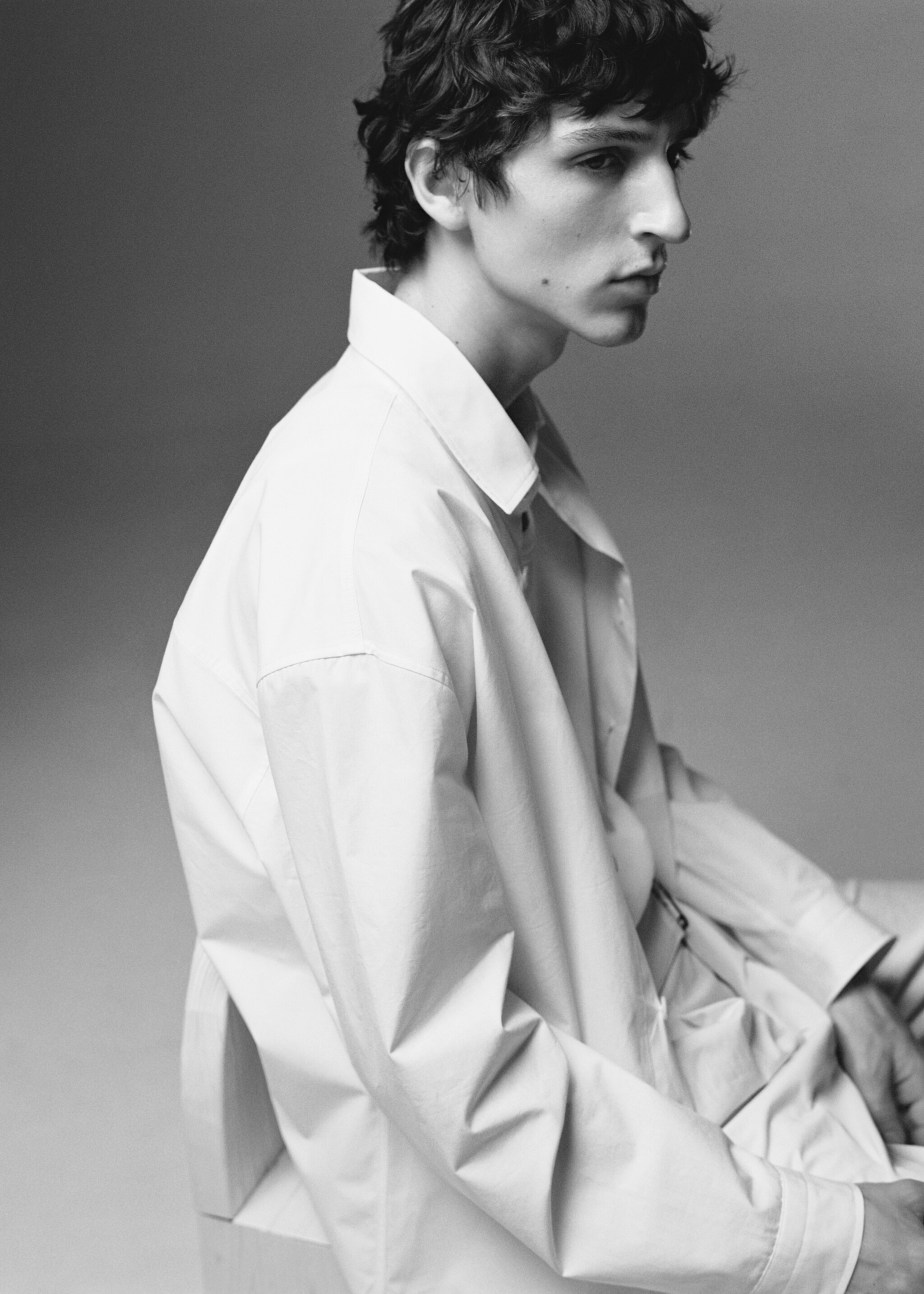 Chemise 100 % coton relaxed fit - Détail de l'article 3, Blanc. Ref: 87034424-00.