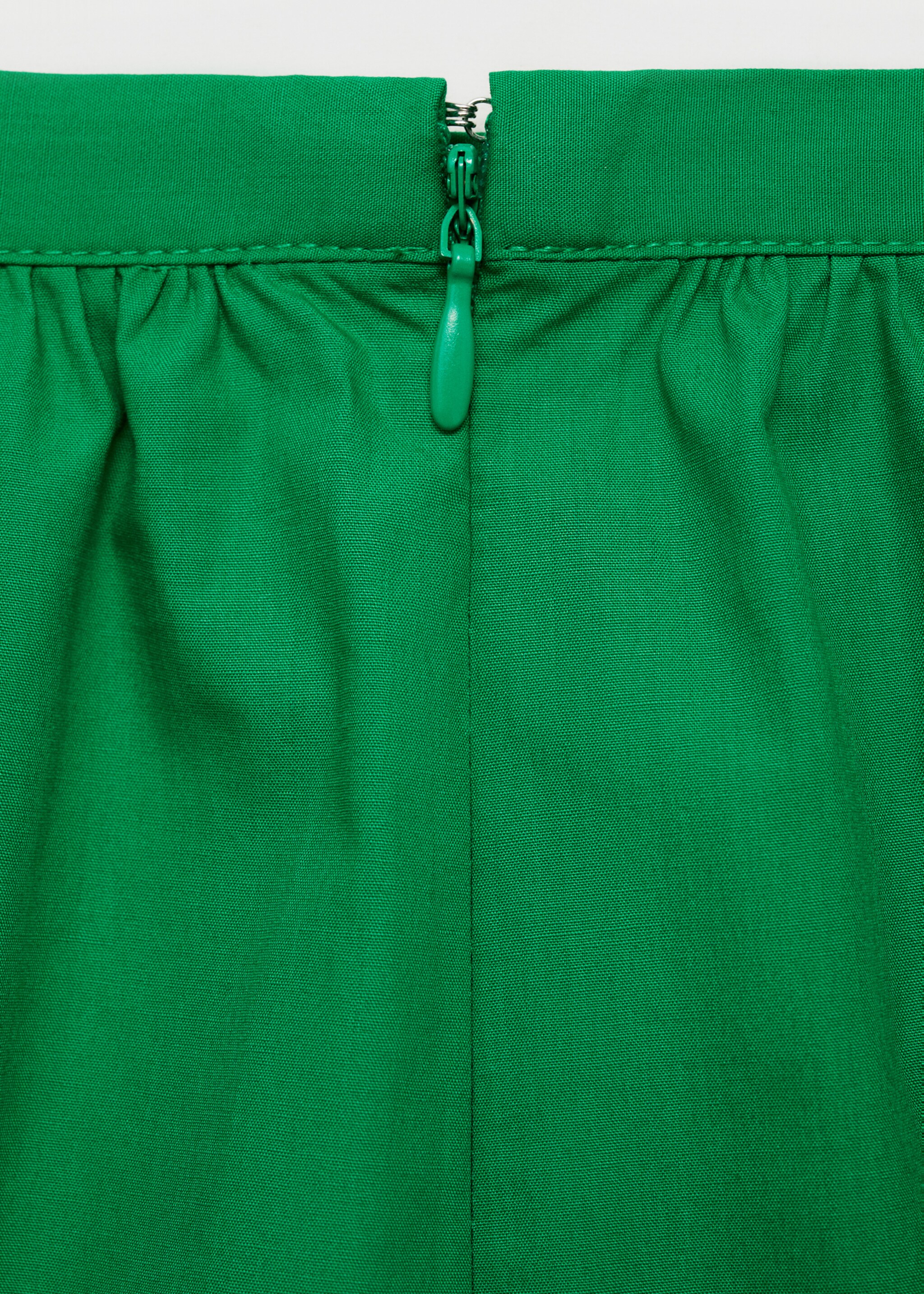 Flared cotton skirt - Details of the article 0, Green. Ref: 87034778-00.
