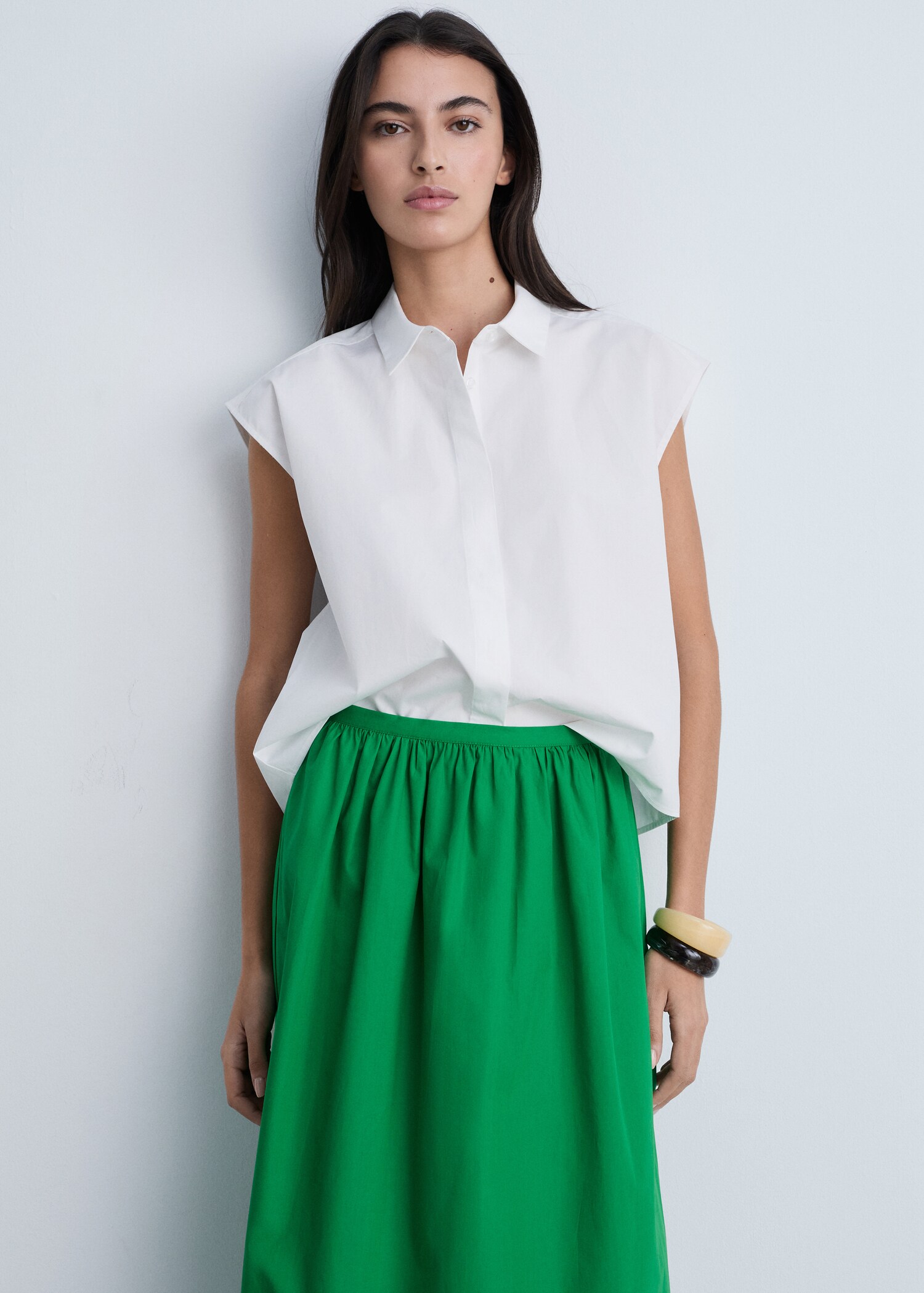 Flared cotton skirt - Details of the article 1