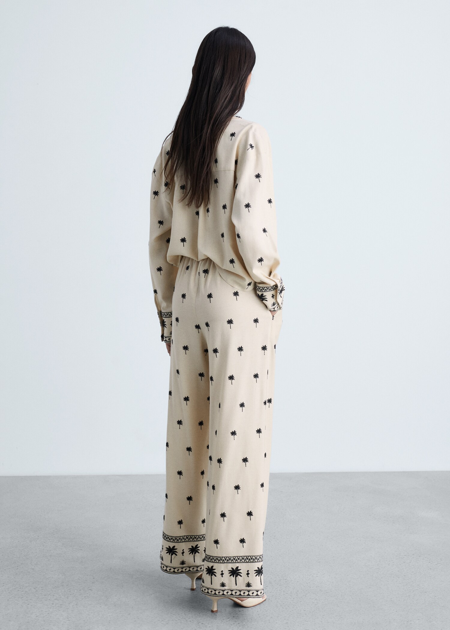 Embroidered straight-fit trousers - Reverse of the article