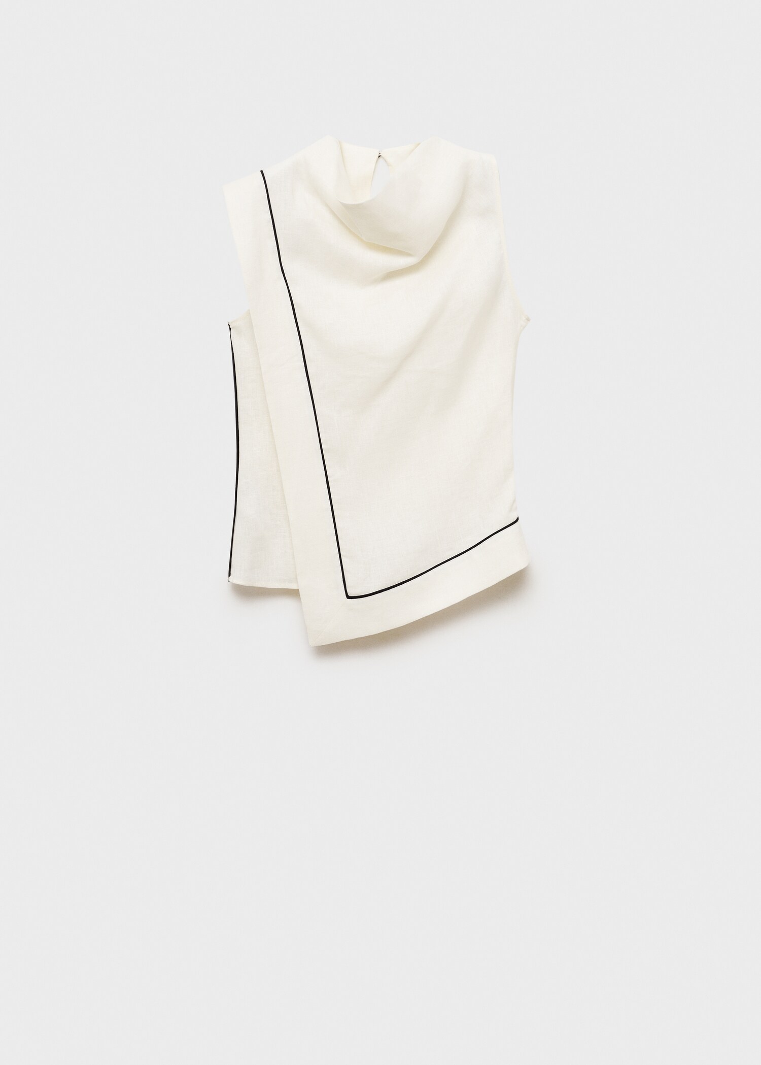 Contrasting-stripe linen blouse - Article without model