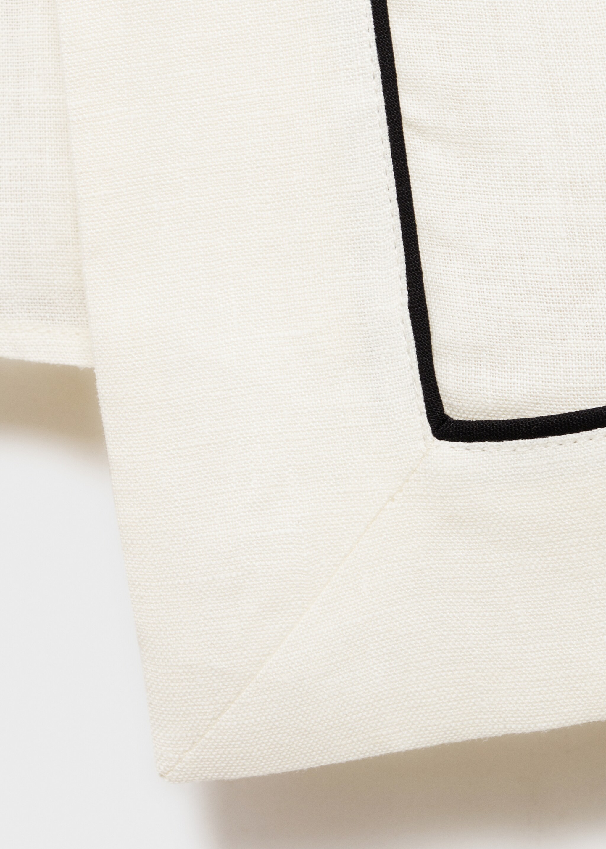 Contrasting-stripe linen blouse - Details of the article 8, Vanilla. Ref: 87034780-00.