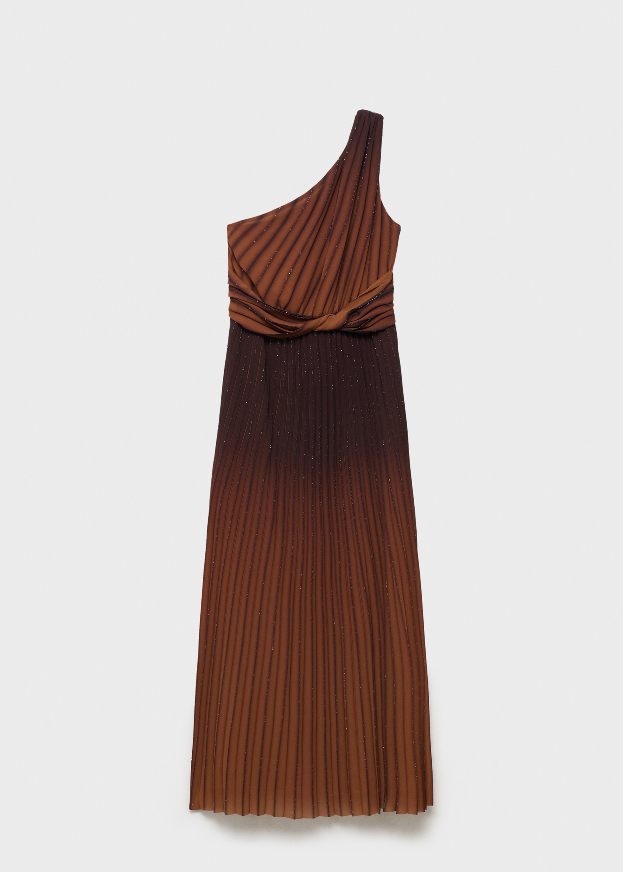 Gradient-effect pleated dress - Article without model, Coffee. Ref: 87034782-00.