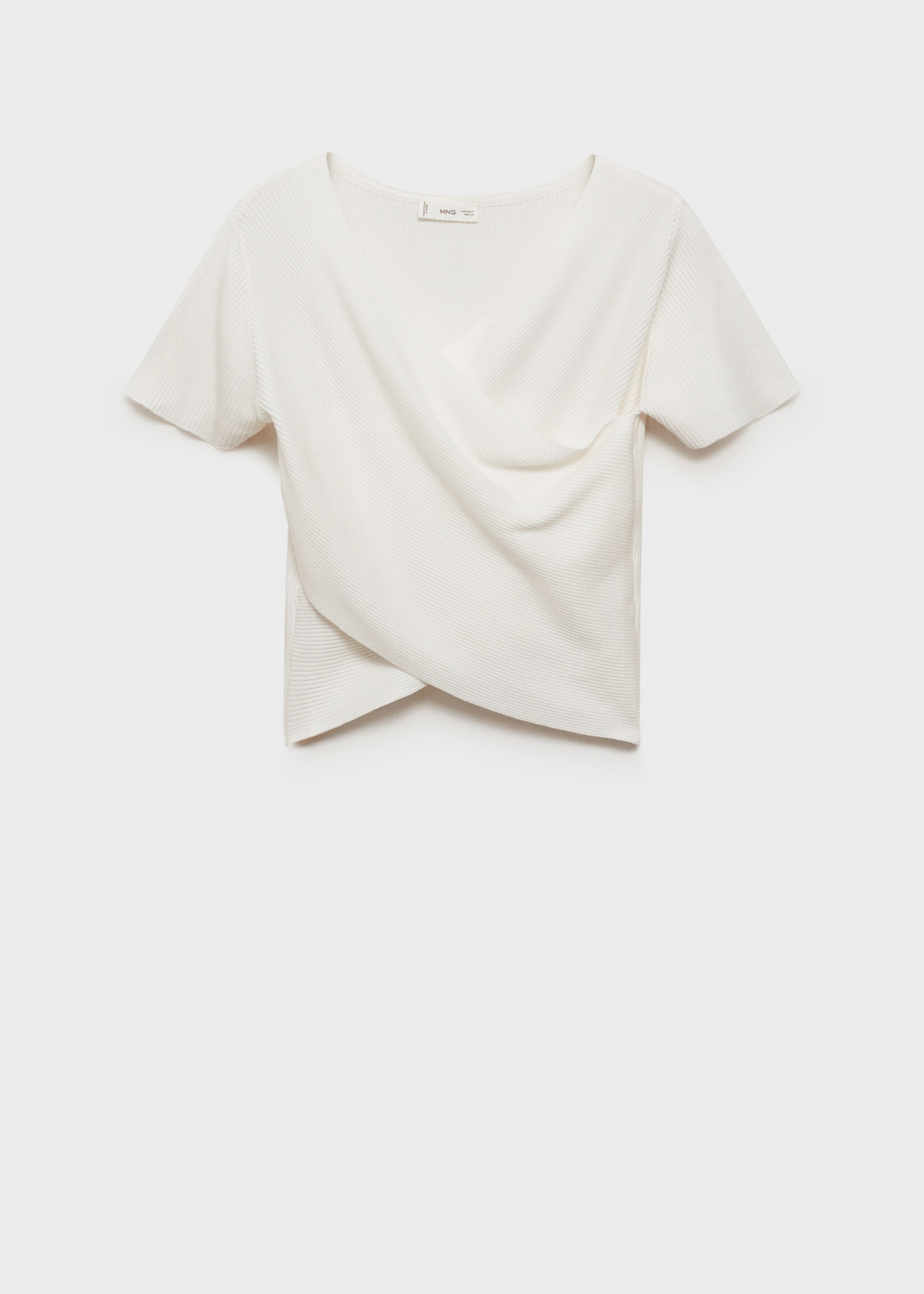 Wrap crop top - Article without model, Off White. Ref: 87034787-00.