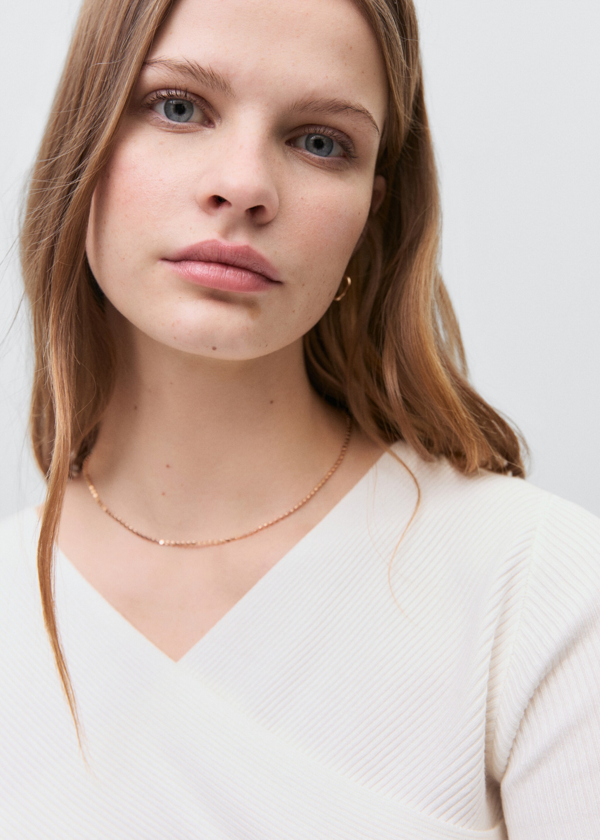 Wrap crop top - Details of the article 1, Off White. Ref: 87034787-00.