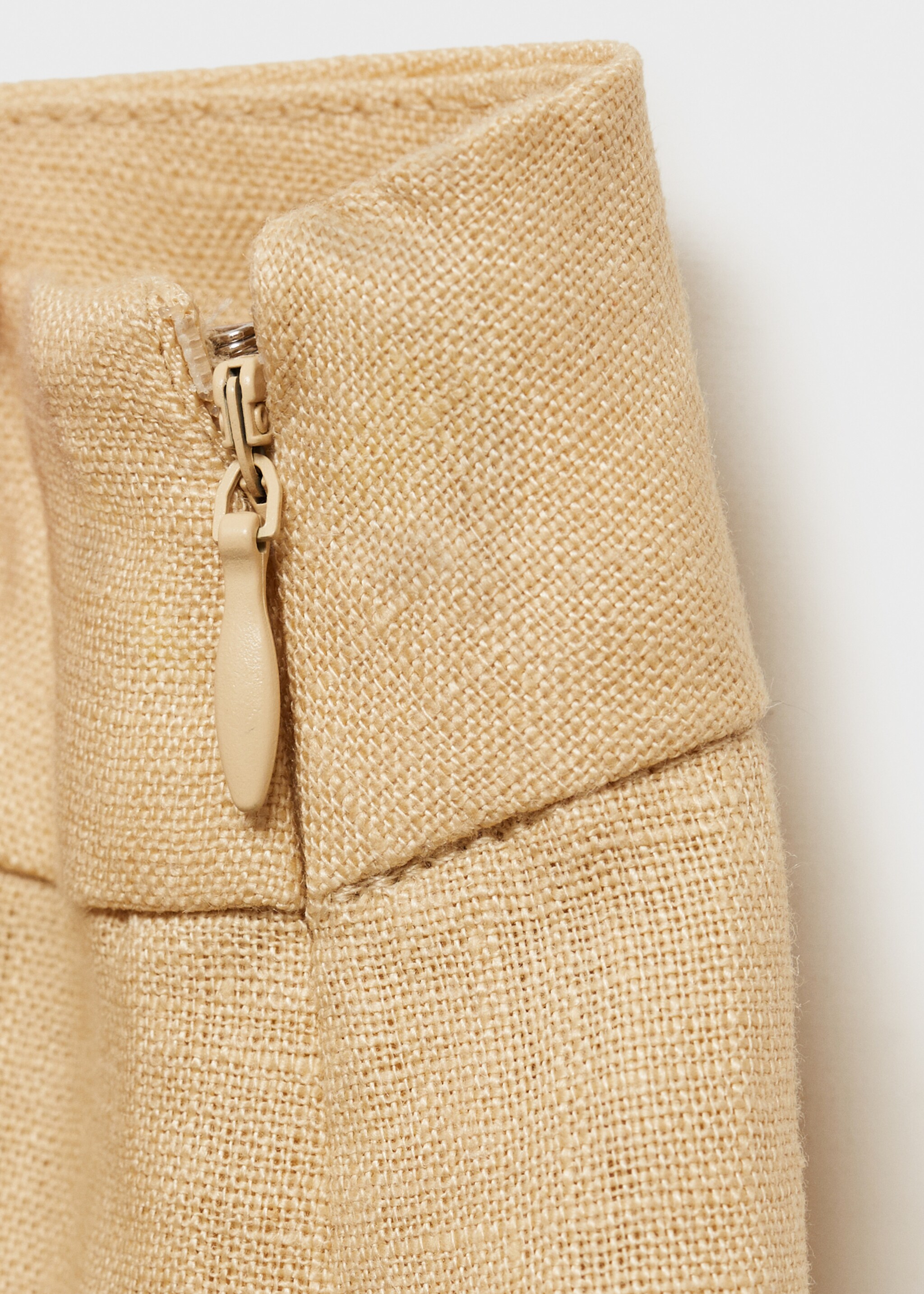 Linen crossover trousers - Details of the article 0, Sand. Ref: 87034788-00.