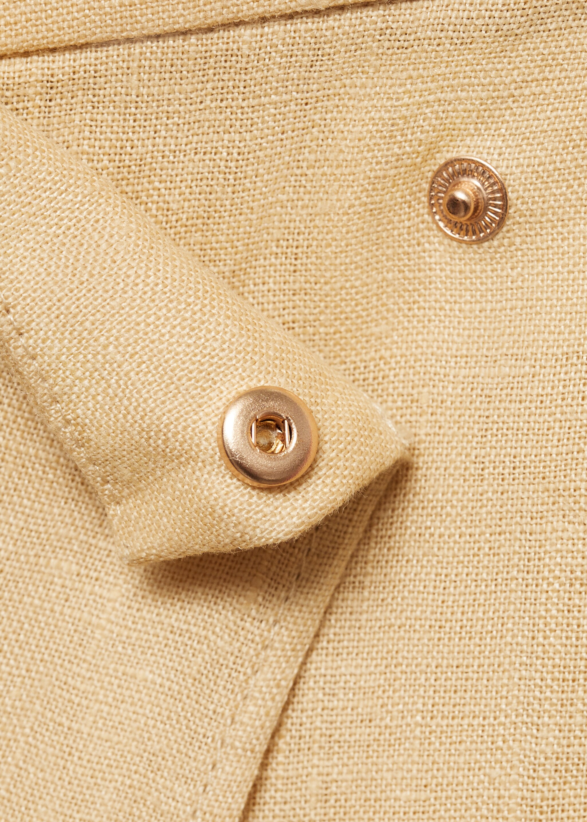 Linen crossover trousers - Details of the article 8, Sand. Ref: 87034788-00.