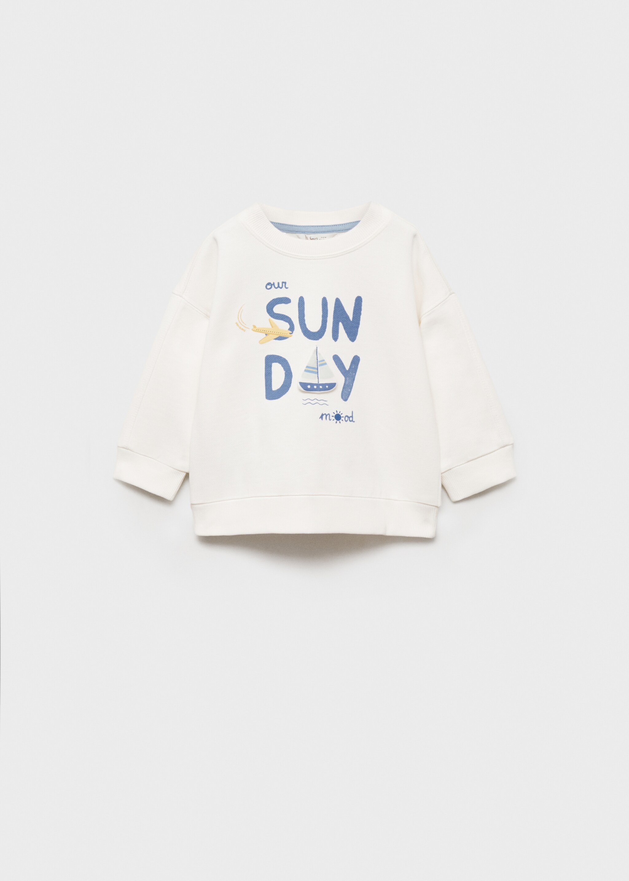 Sweater message imprimé - Article sans modèle, Blanc cassé. Ref: 87034789-00.