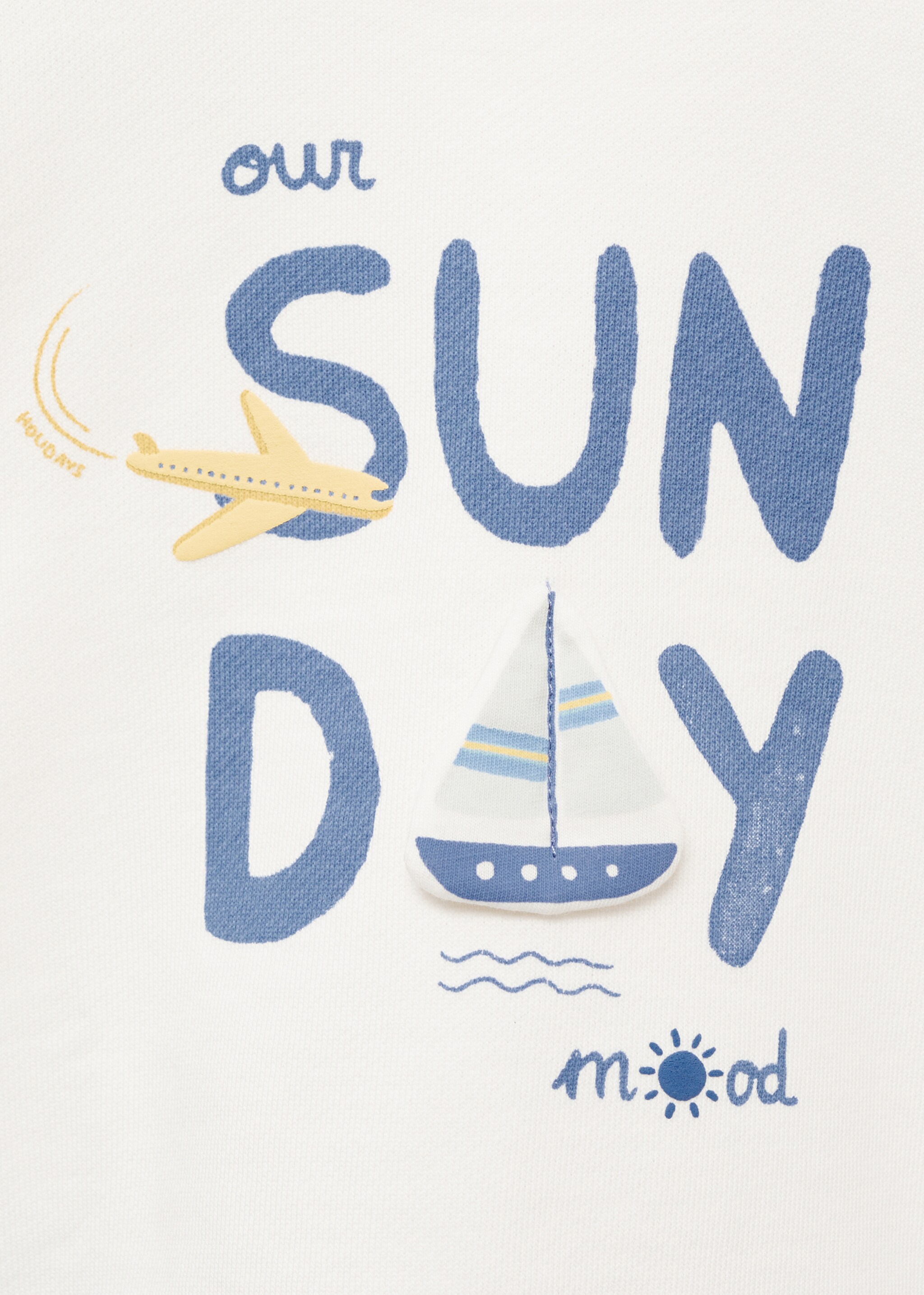 Sweater message imprimé - Détail de l'article 8, Blanc cassé. Ref: 87034789-00.