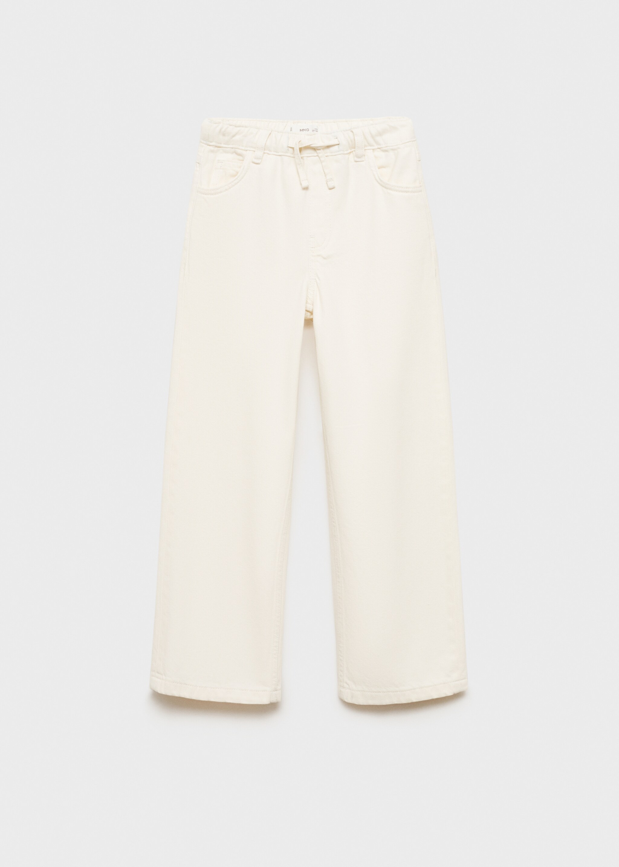 Wideleg jeans met aansnoerkoord - Artikel zonder model, Ecru. Ref: 87034791-00.