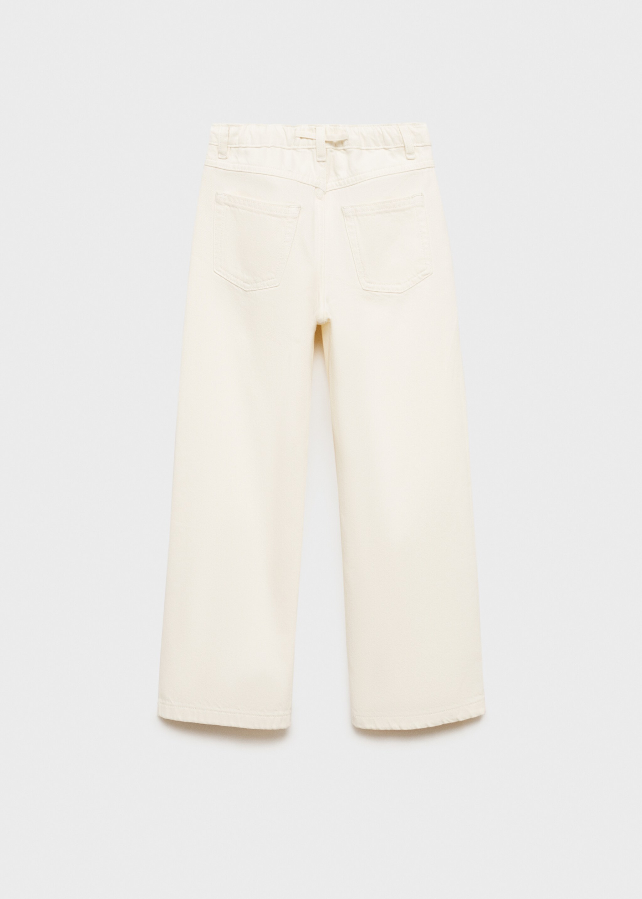 Wideleg jeans met aansnoerkoord - Achterkant van het artikel, Ecru. Ref: 87034791-00.