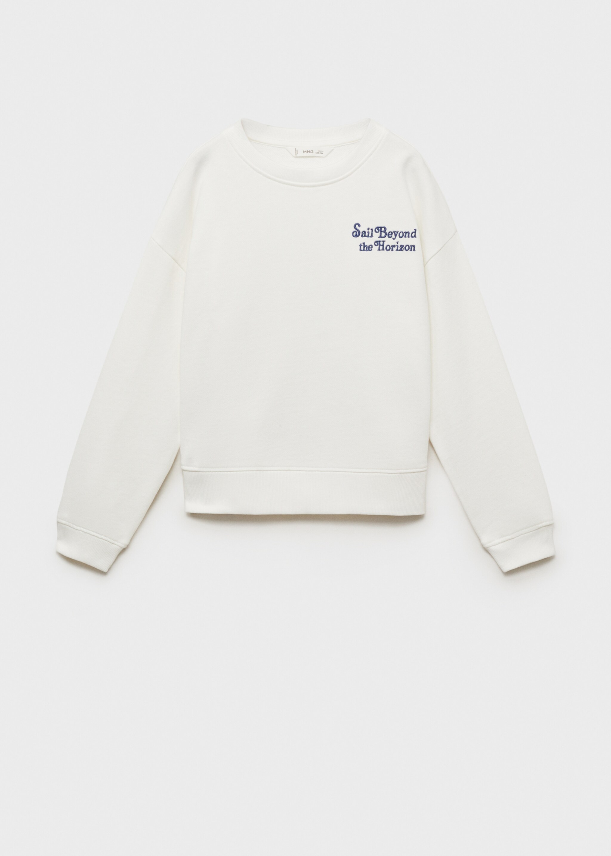 Baumwoll-Sweatshirt mit Aufschrift - Artikel ohne Model, Cremeweiß. Ref: 87034793-00.