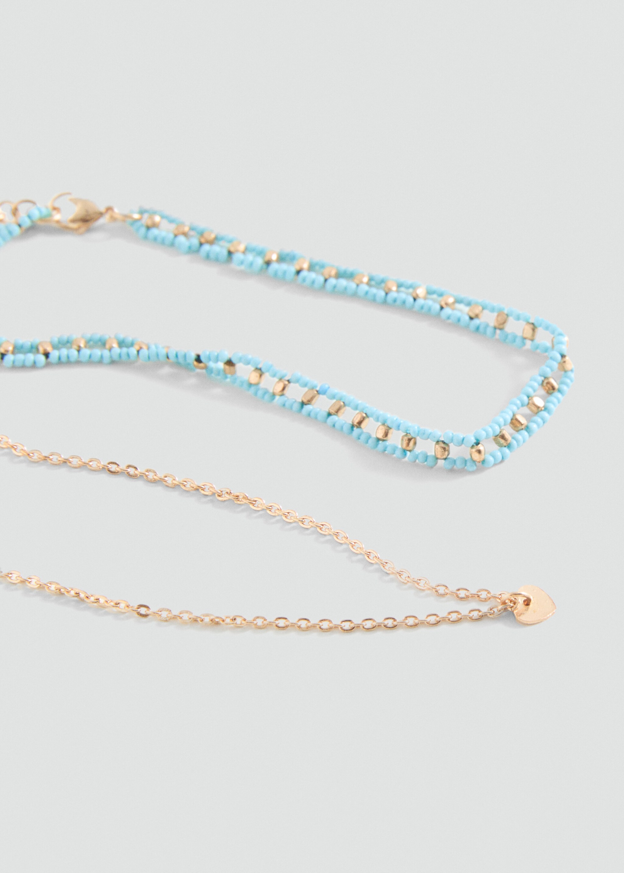 Set 2 combined necklaces - Medium plane, Turquoise. Ref: 87034794-00.