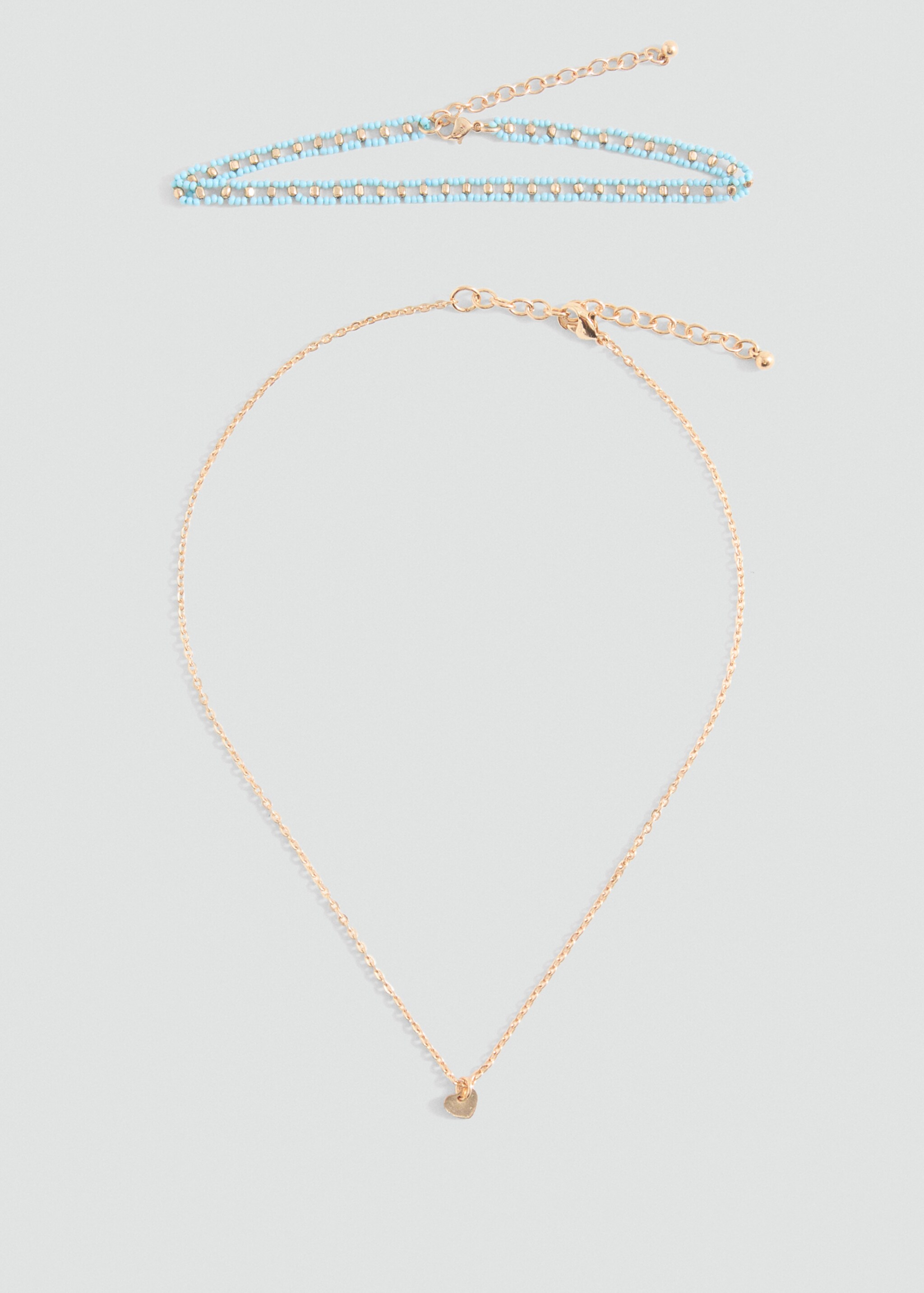 Set 2 combined necklaces - Article without model, Turquoise. Ref: 87034794-00.