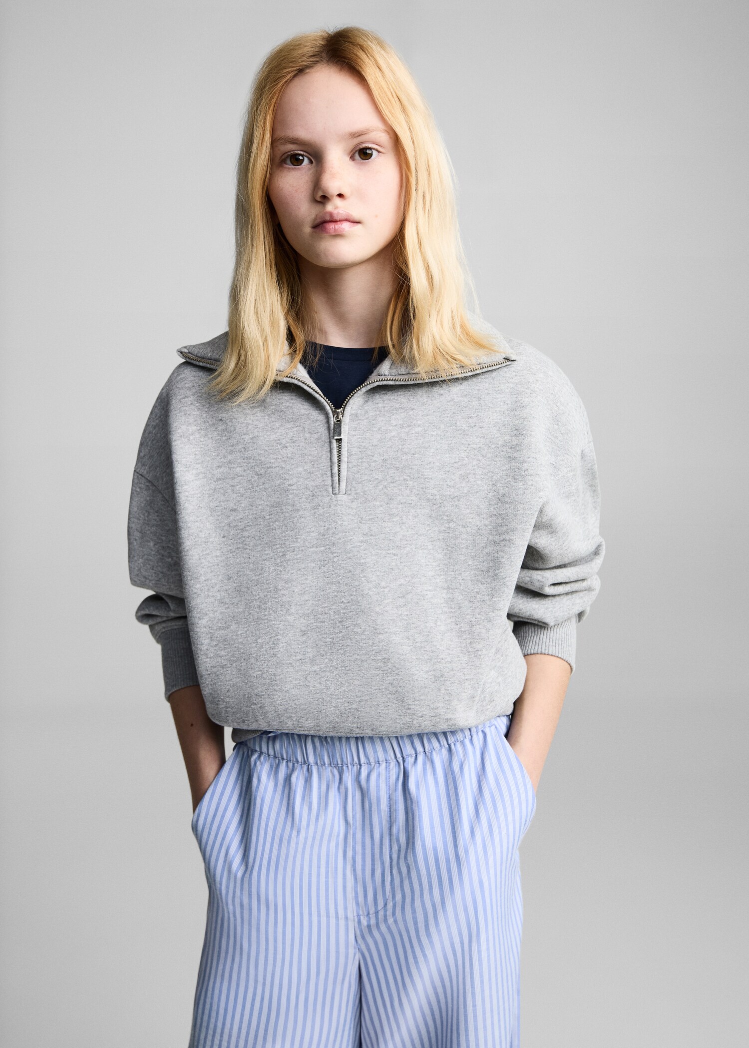 Striped cotton trousers - Medium plane