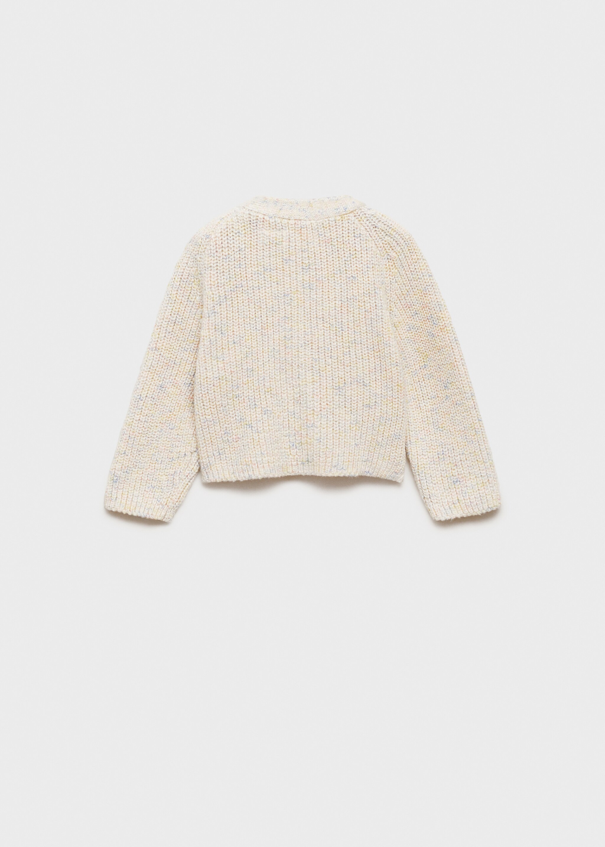 Flecked knit cardigan - Reverse of the article, Ecru. Ref: 87034797-00.