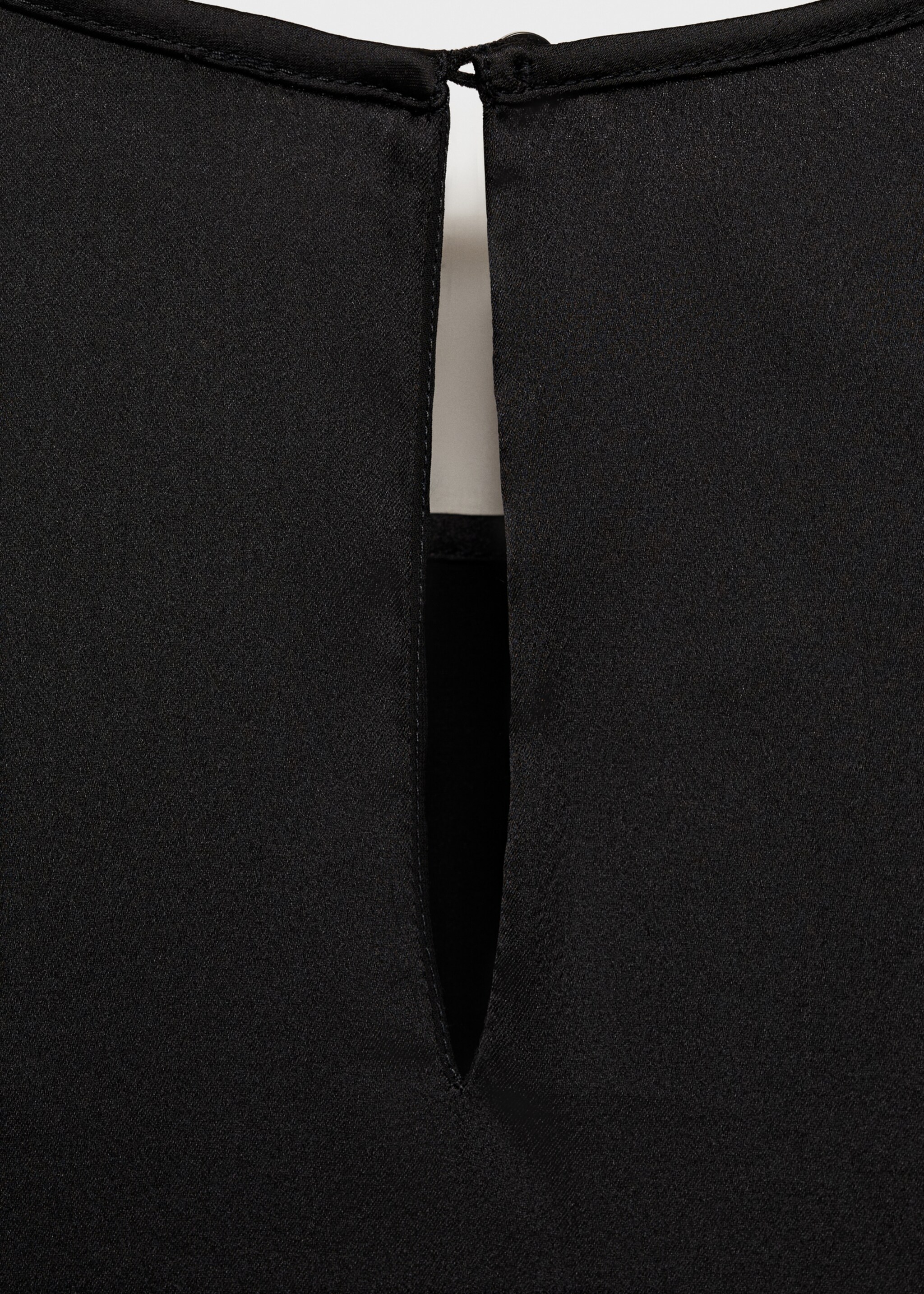 Satin maxi-flower dress - Details of the article 0, Black. Ref: 87034798-00.