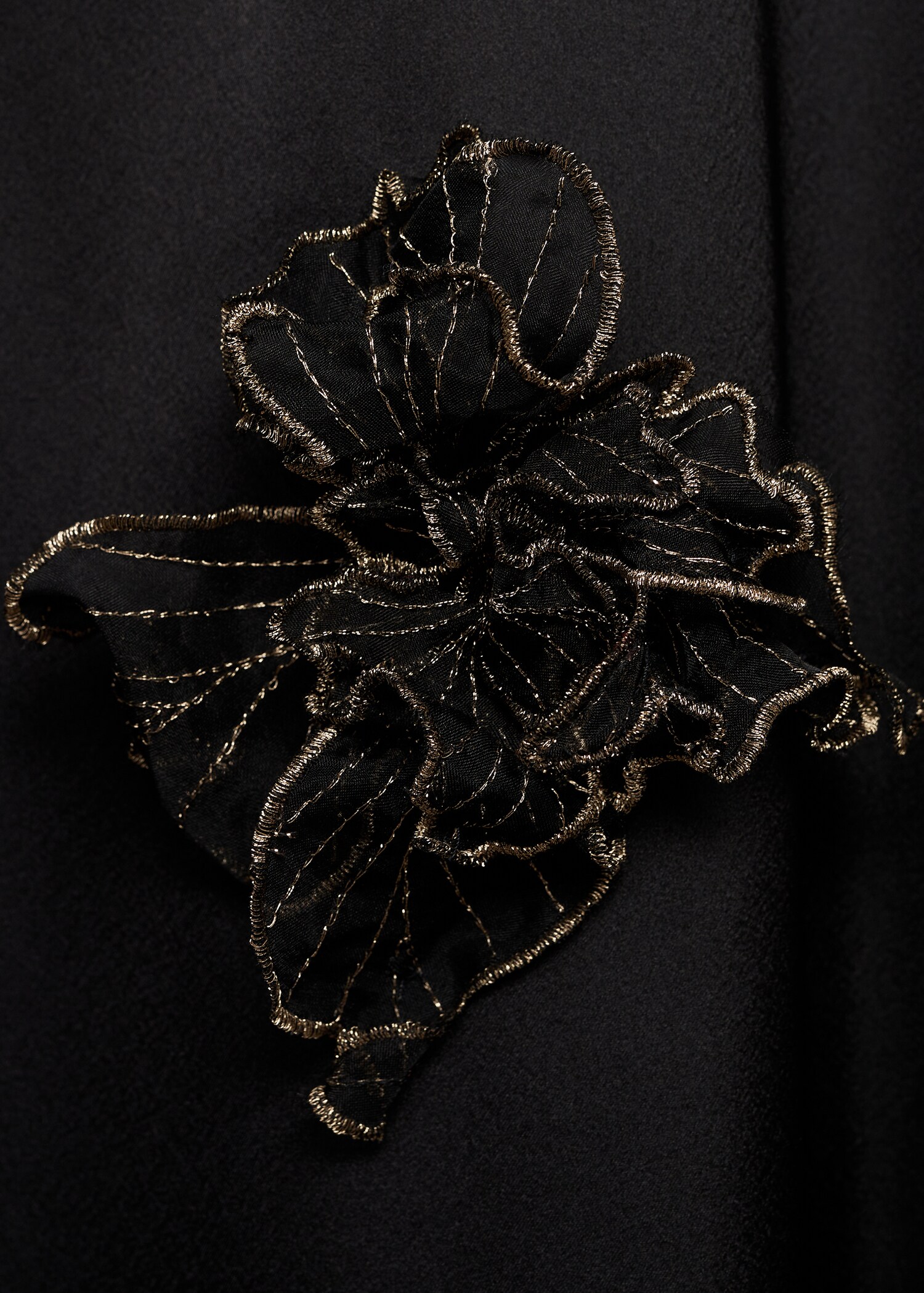 Satin maxi-flower dress - Details of the article 8