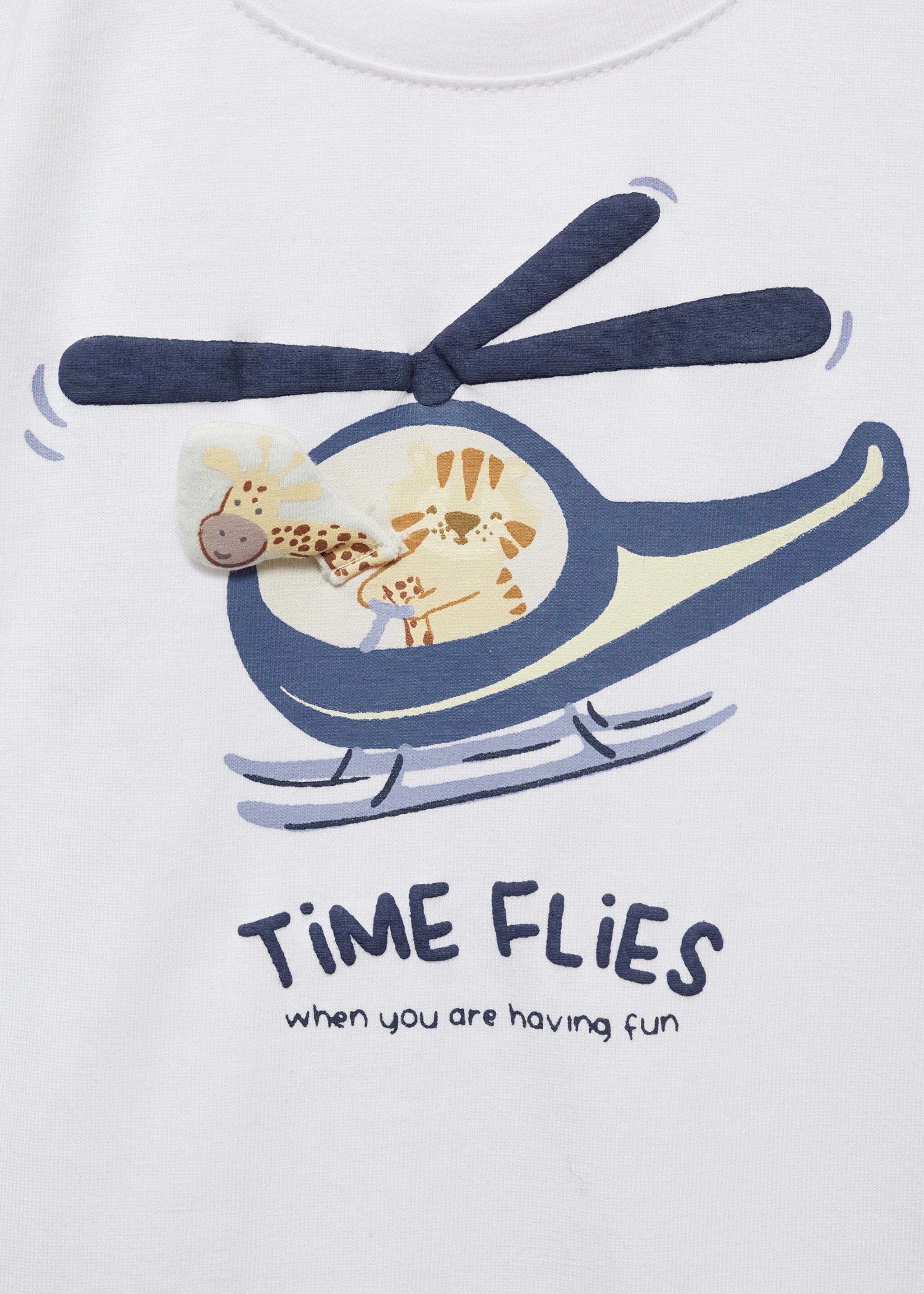 Βαμβακερή μπλούζα με ανάγλυφες λεπτομέρειες - Λεπτομέρεια του προϊόντος 8, Υπόλευκο. Ref: 87034799-00.