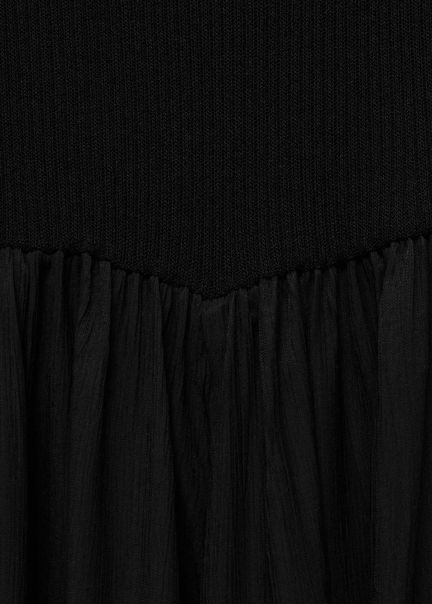 Off-the-shoulder dress in combined fabric - Details of the article 0