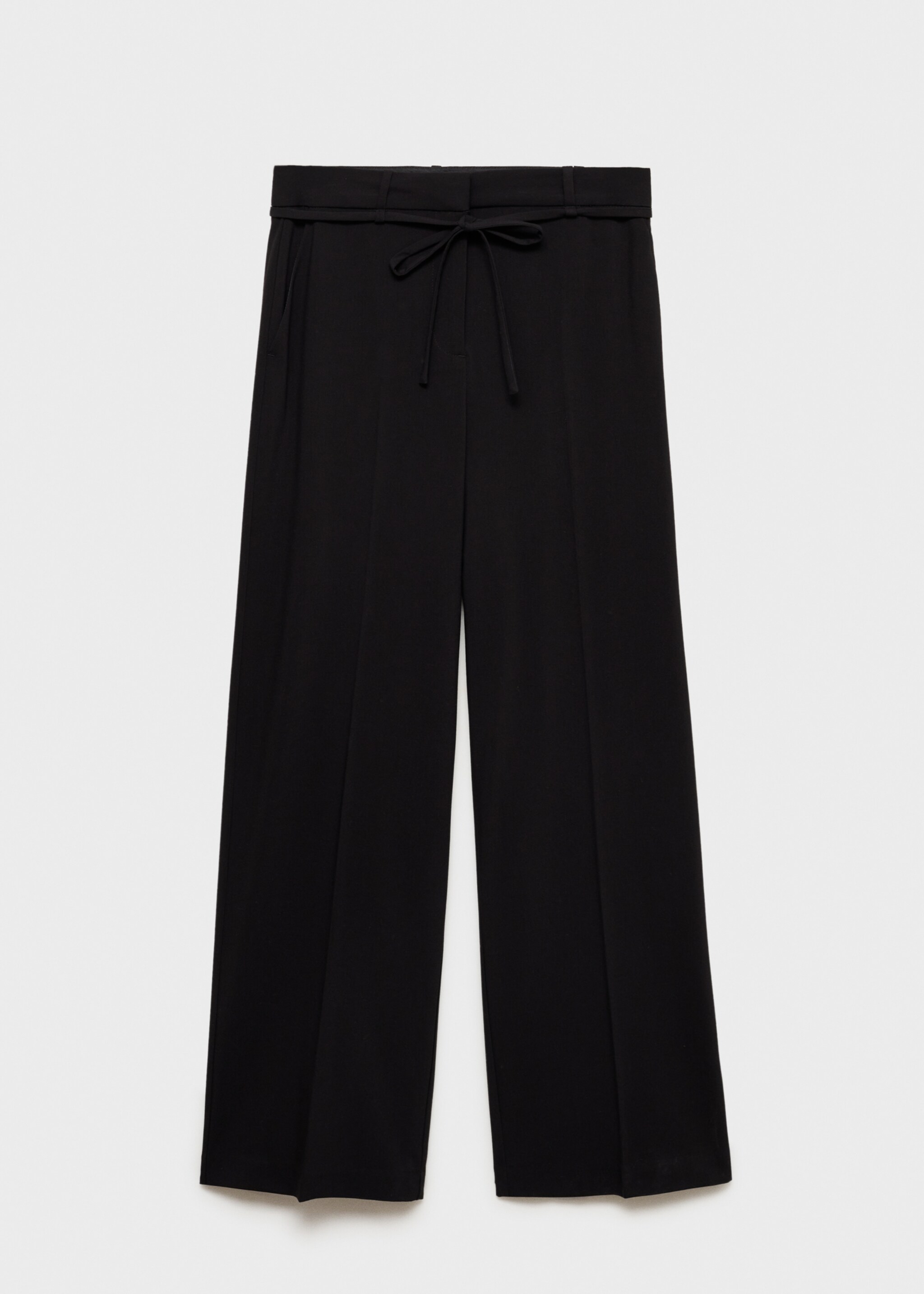 Straight suit trousers with bow - Article without model, Black. Ref: 87034803-00.