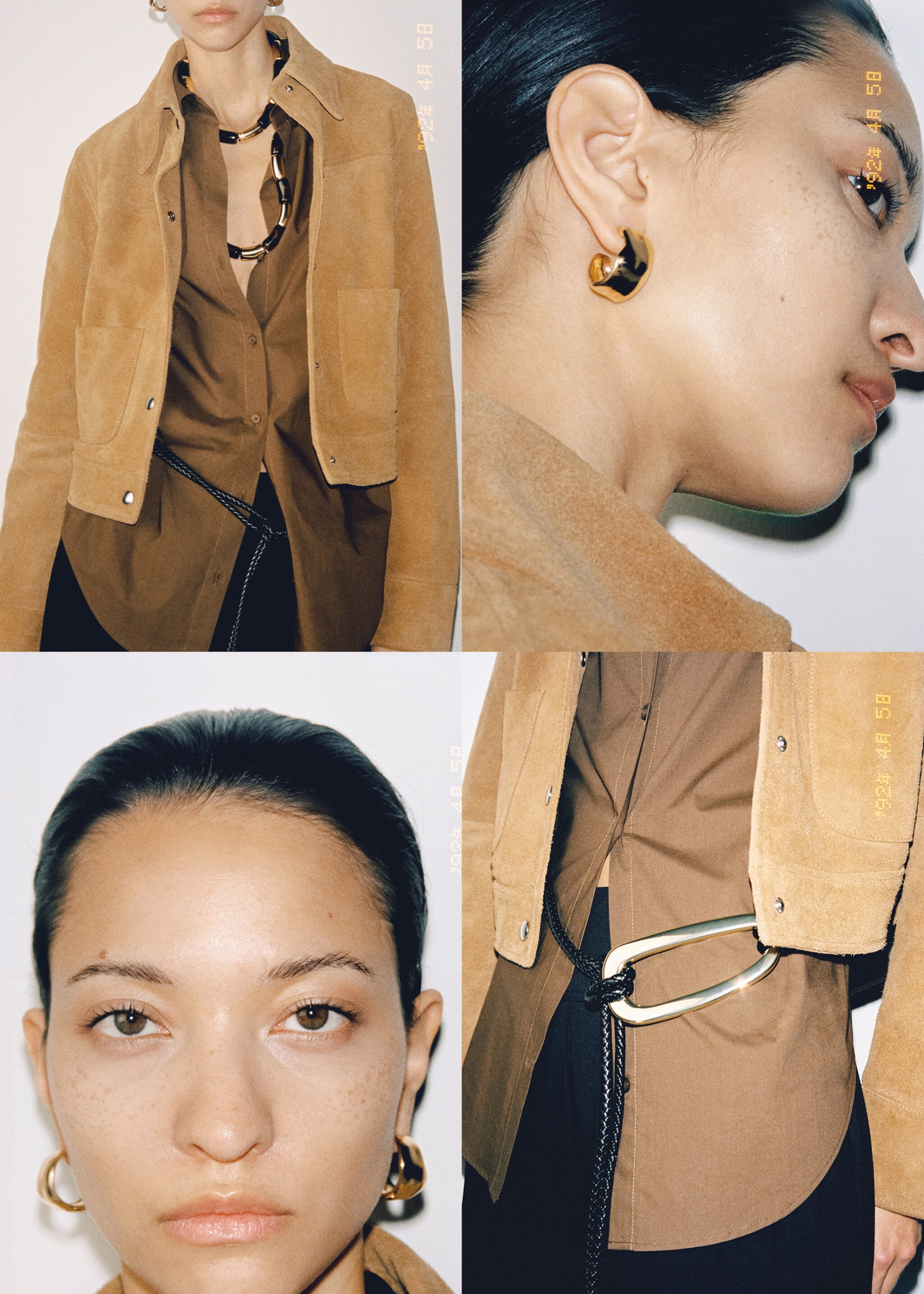 Suede leather jacket - Details of the article 7, Medium Brown. Ref: 87034805-00.