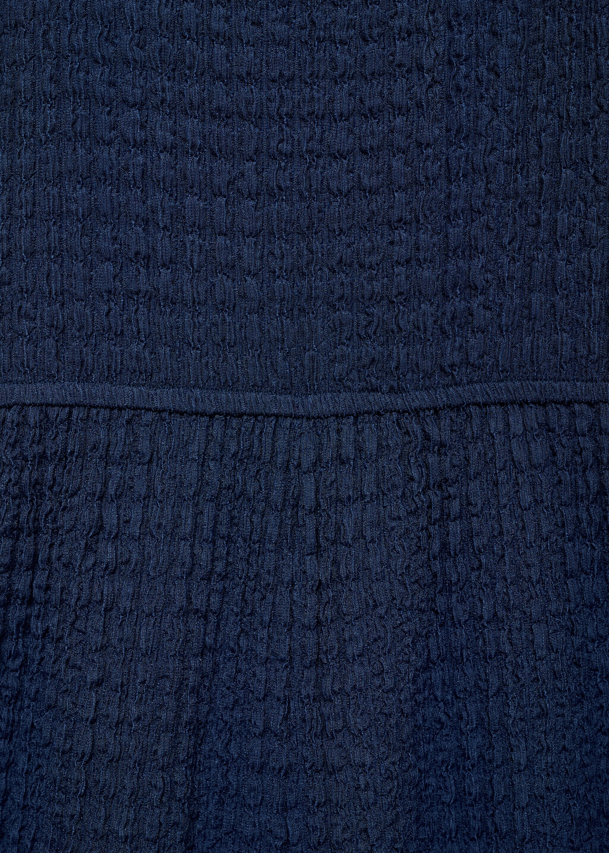 Textured long jumpsuit - Details of the article 0, Night Blue. Ref: 87034809-00.