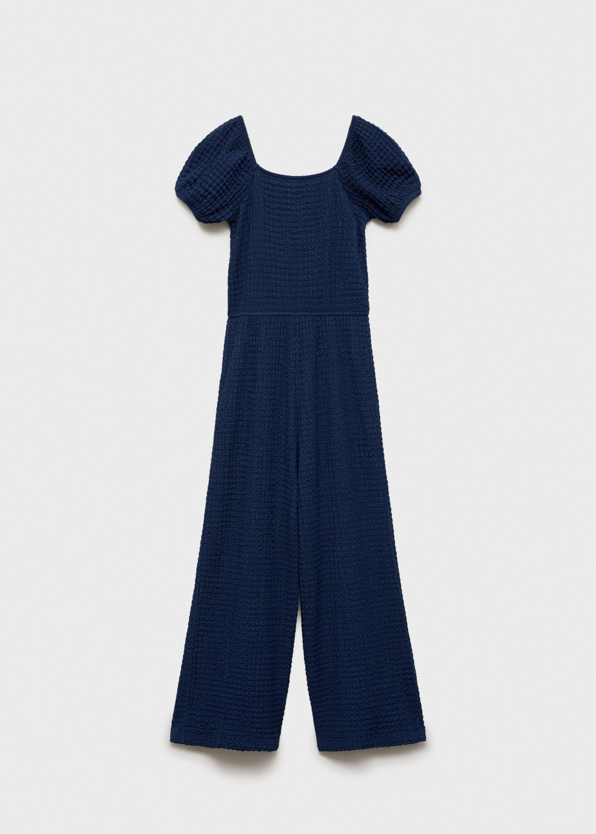Textured long jumpsuit - Reverse of the article, Night Blue. Ref: 87034809-00.