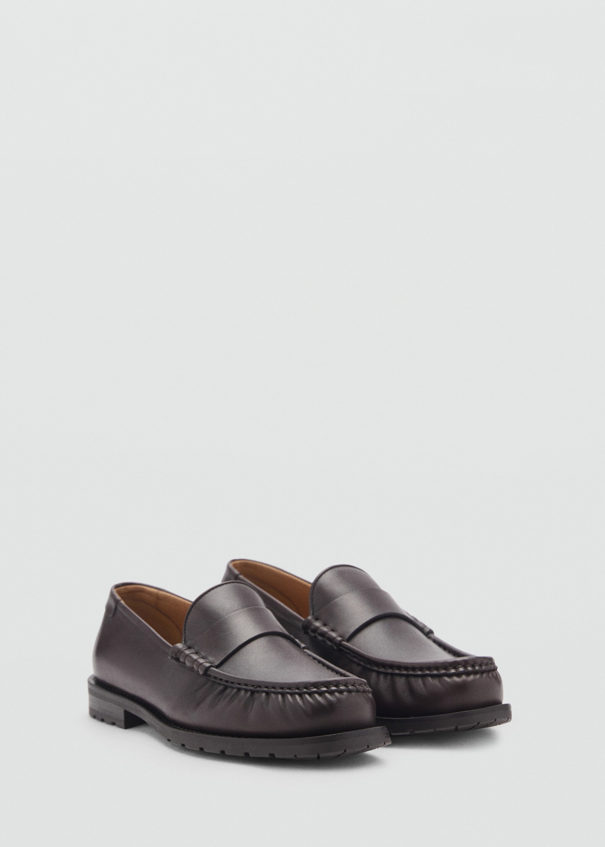 Leather loafers - Medium plane, Brown. Ref: 87034812-00.