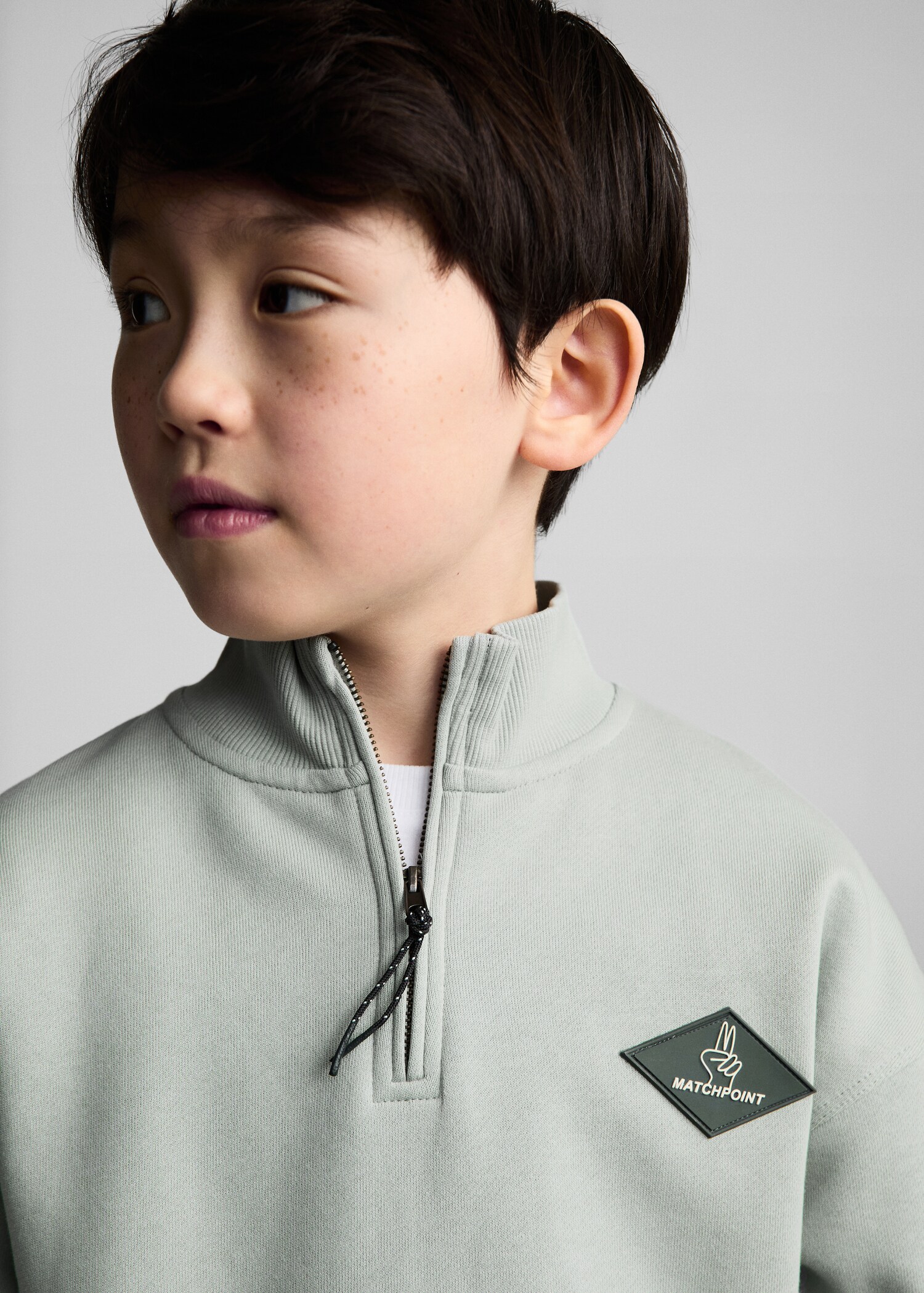 Baumwoll-Sweatshirt mit Reißverschluss - Detail des Artikels 1