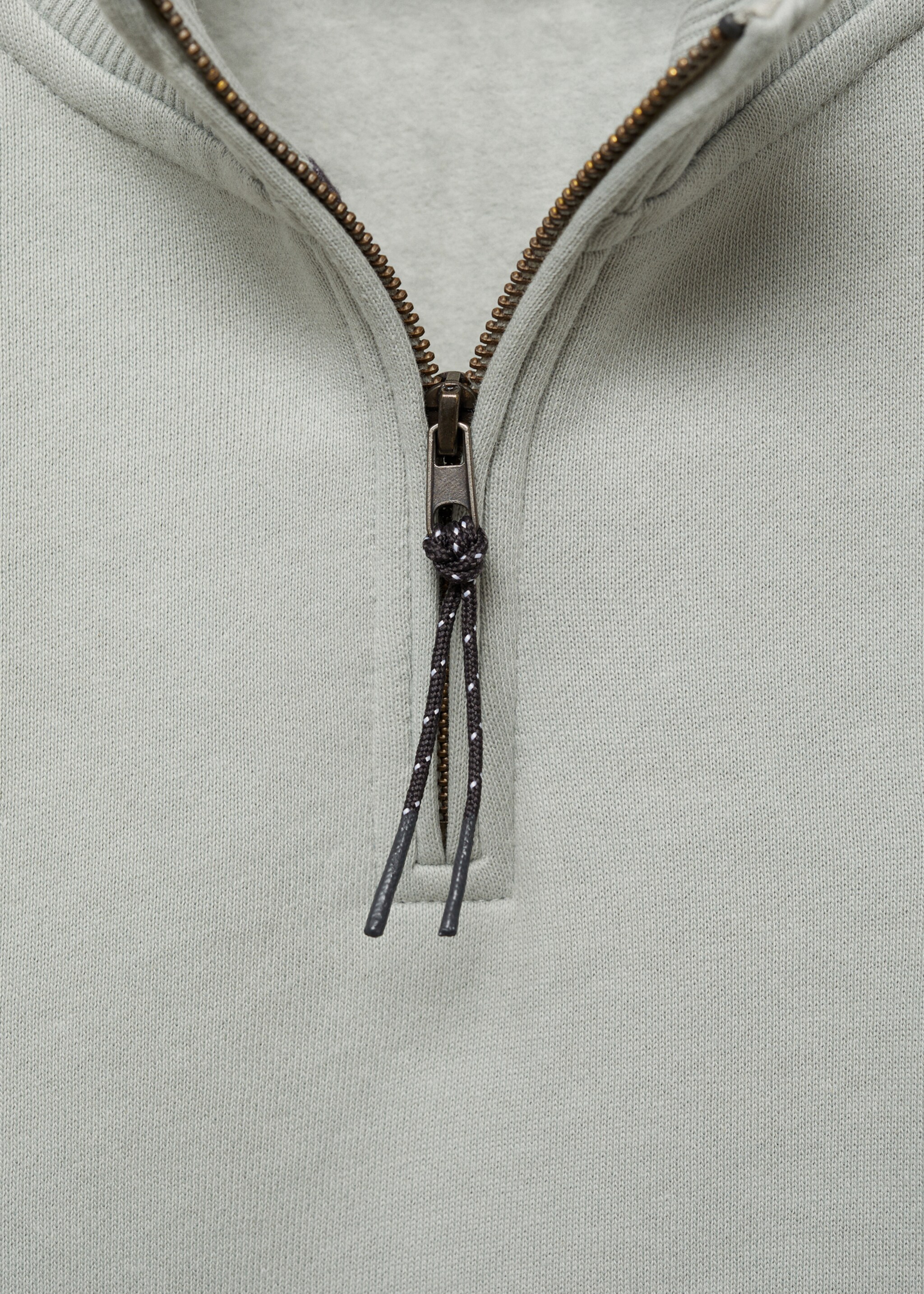 Baumwoll-Sweatshirt mit Reißverschluss - Detail des Artikels 8, Grün. Ref: 87035138-00.