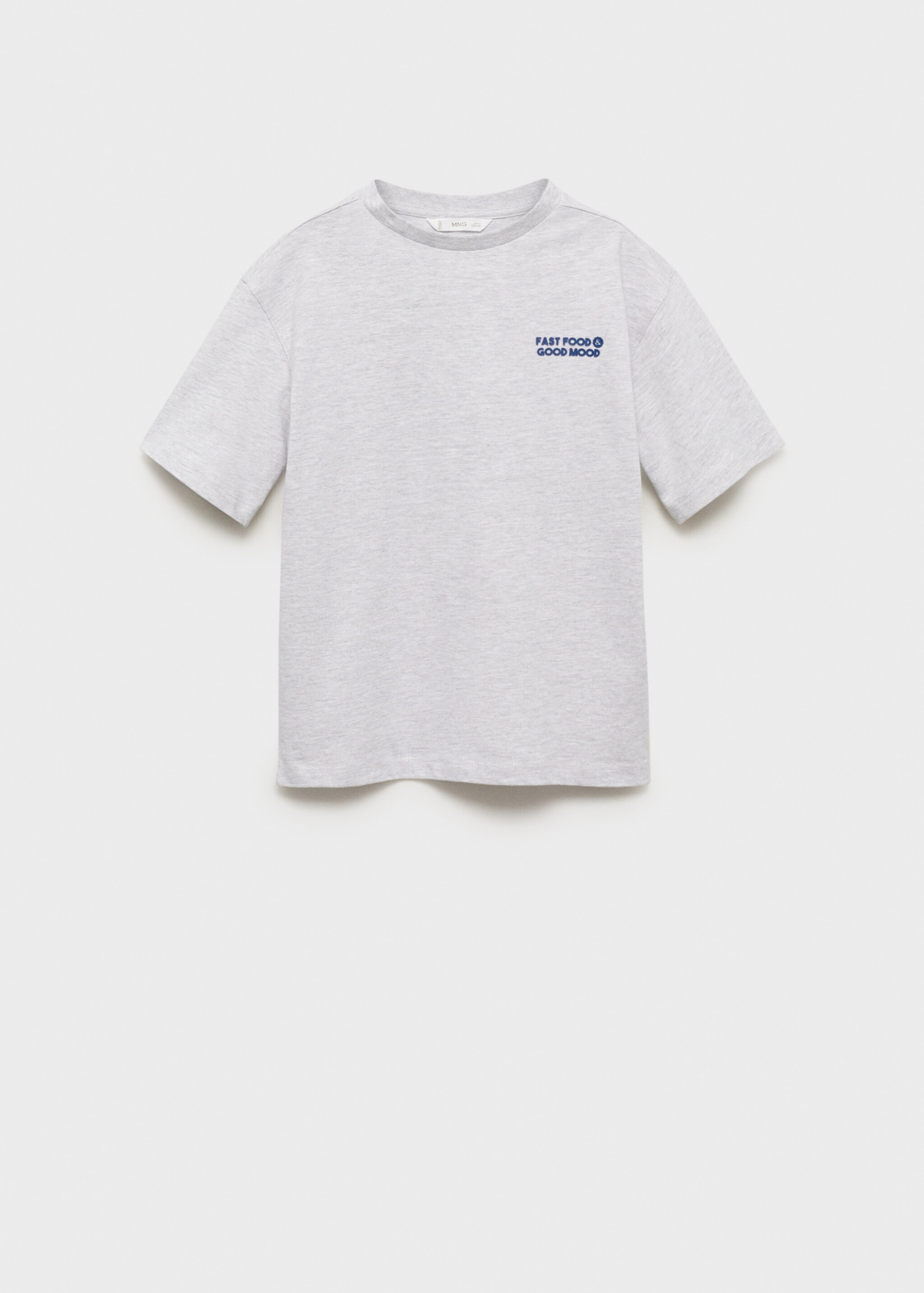 Printed cotton-blend t-shirt - Article without model, Light Heather Grey. Ref: 87035139-00.