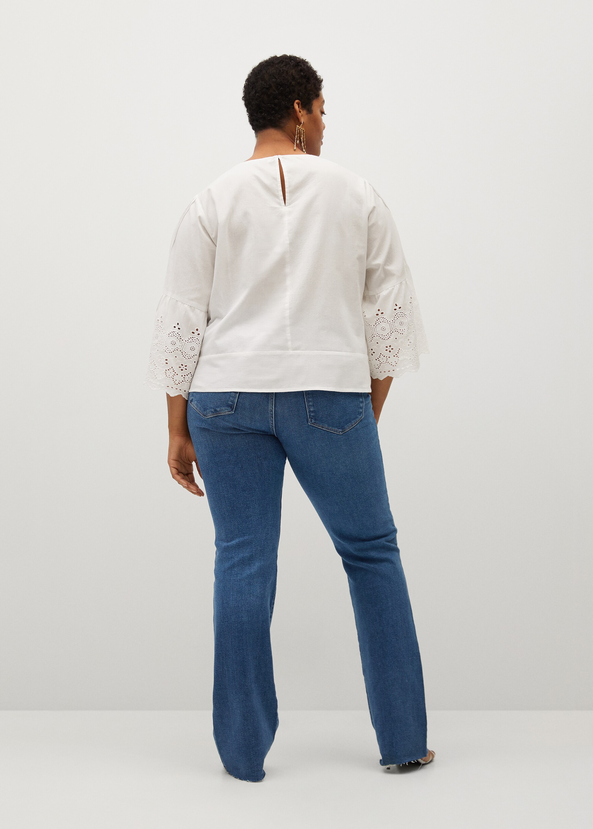 Openwork cotton blouse - Reverse of the article