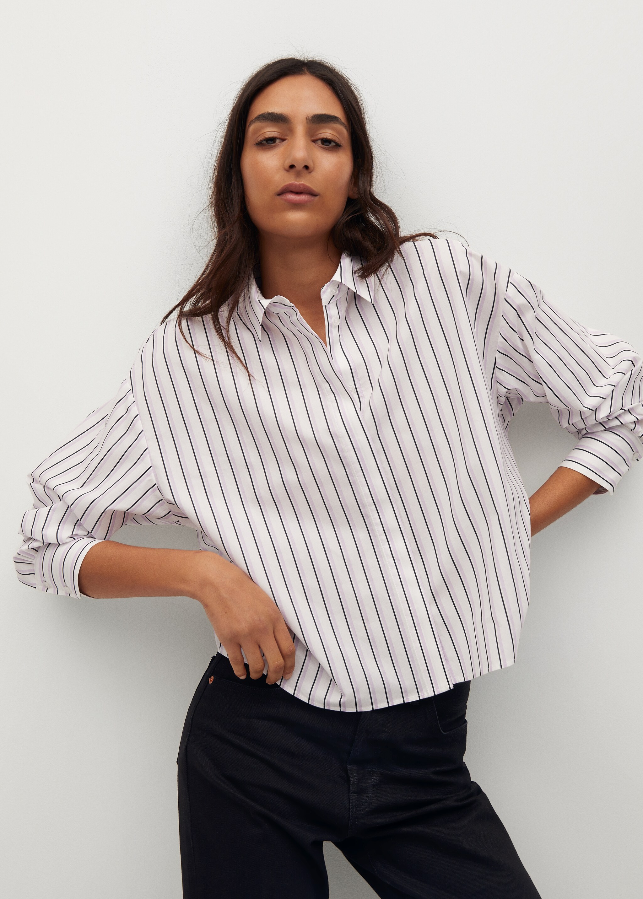 Camisa algodón crop - Plano medio
