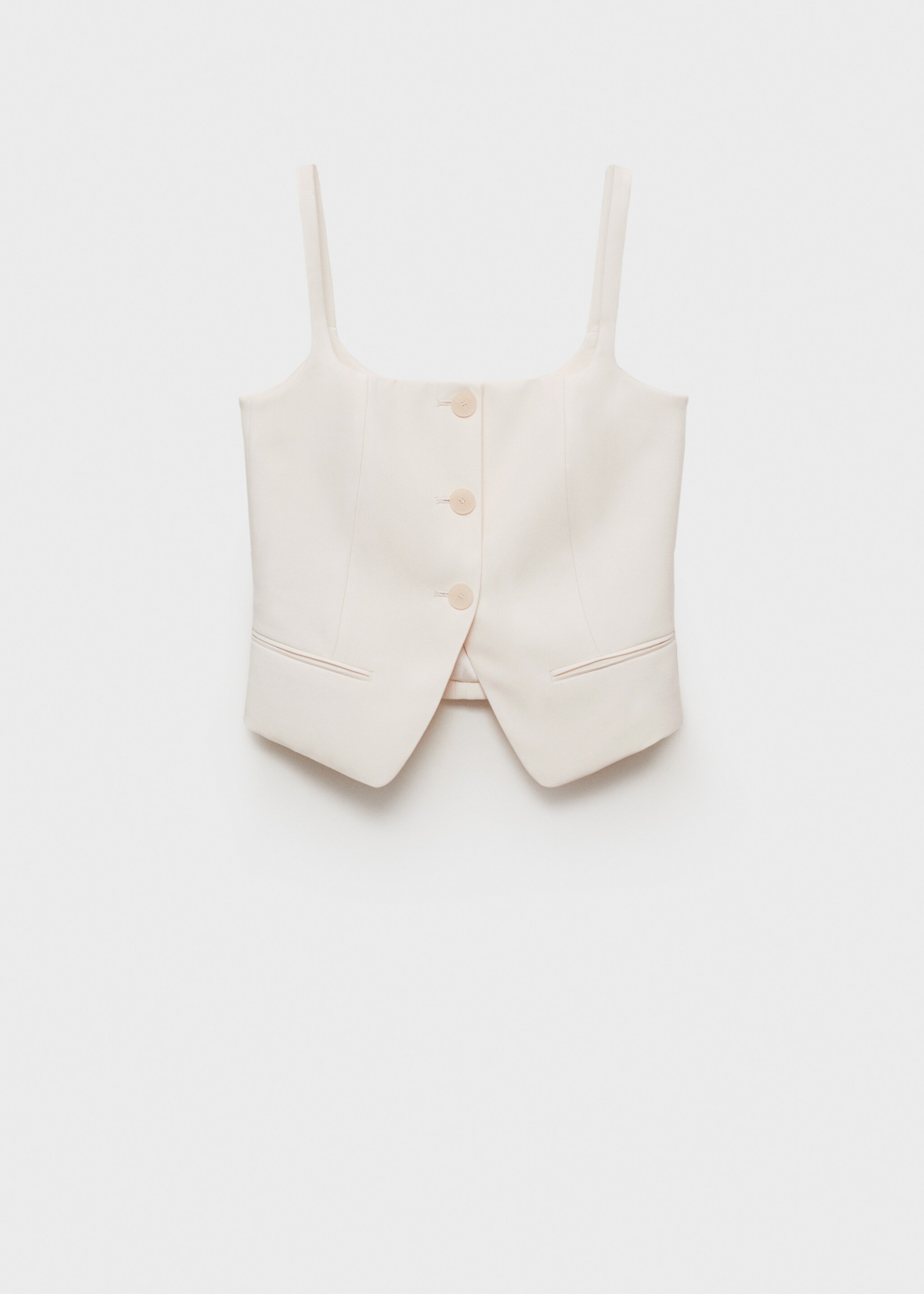 Rückenfreie Anzugweste - Artikel ohne Model, Ecru. Ref: 87035736-00.