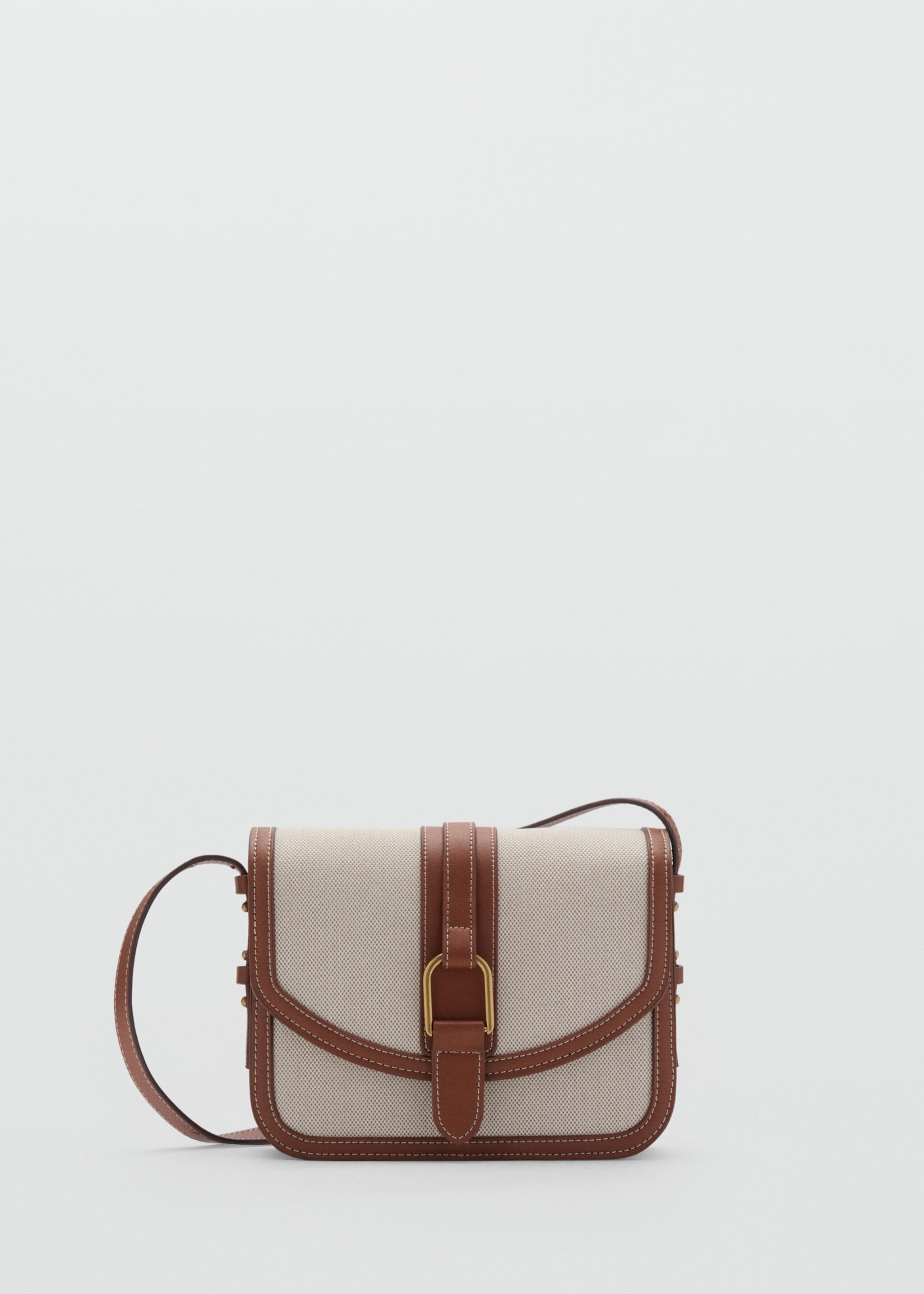 Umhängetasche aus Canvas mit Kontrastdetails - Artikel ohne Model, Mittelbraun. Ref: 87035742-00.