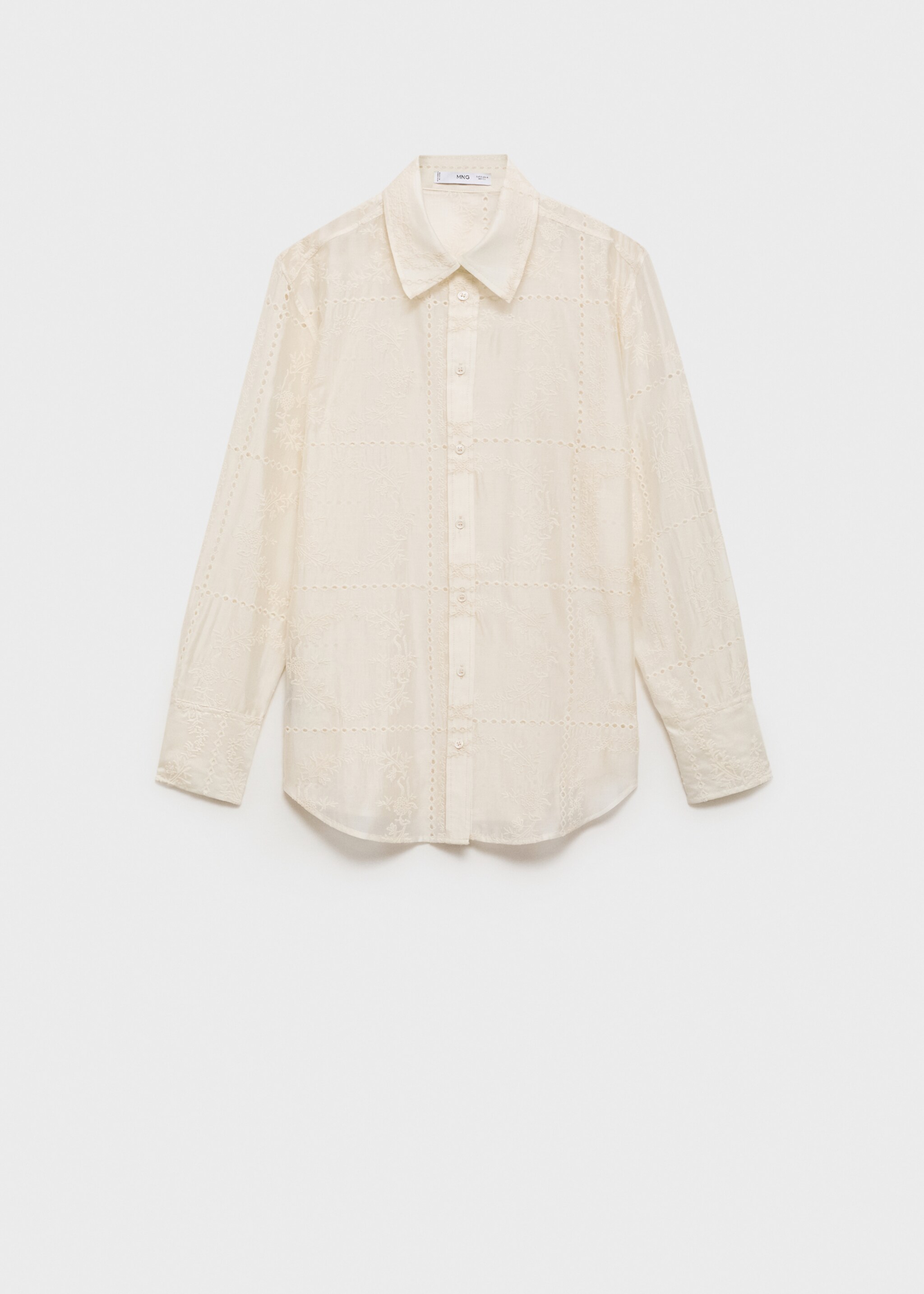 Camisa lyocell bordado flores - Artículo sin modelo, Crudo. Ref: 87035743-00.