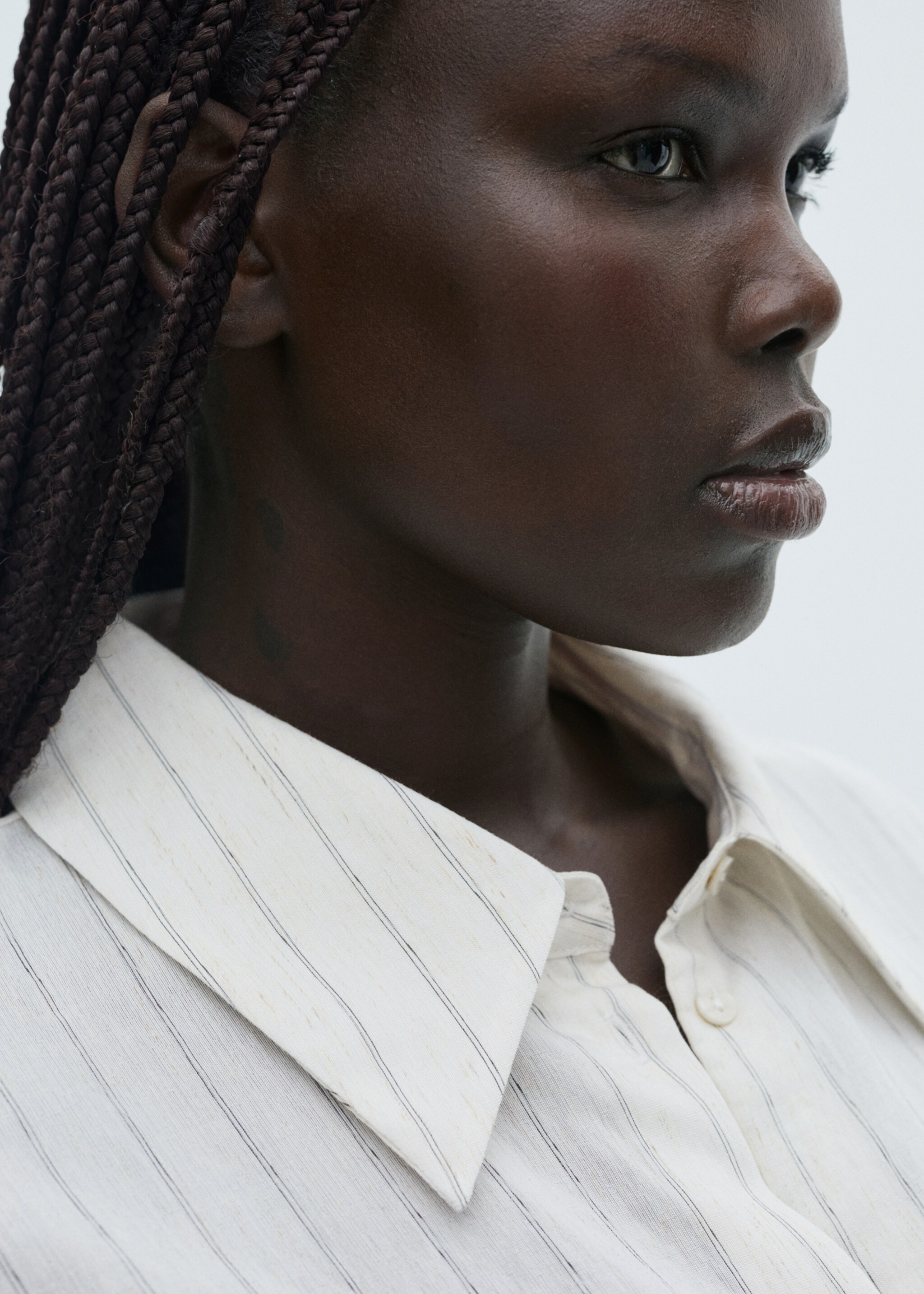 Chemise imprimée rayures - Détail de l'article 4, Écru. Ref: 87035744-00.